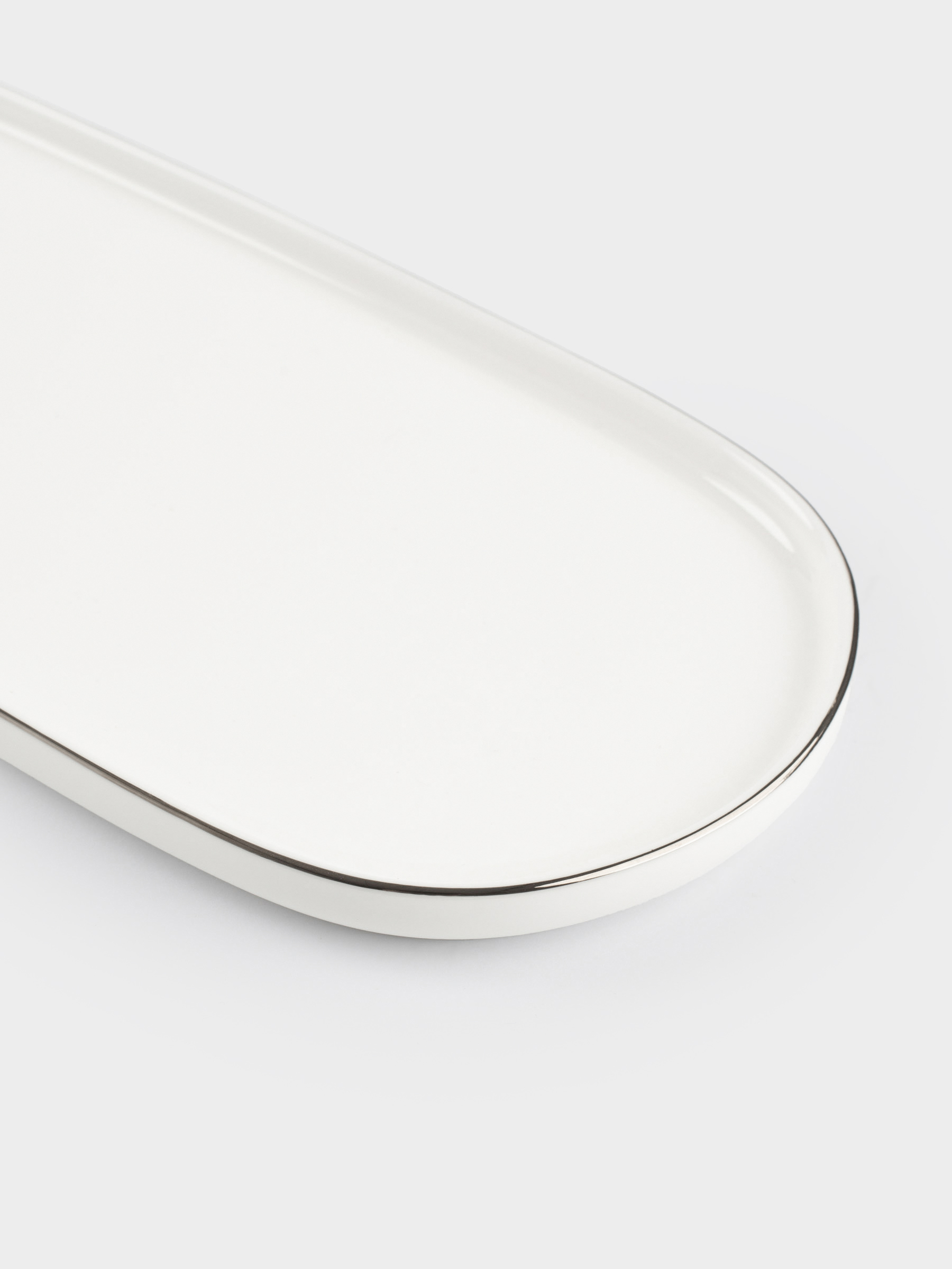 Dish, 25x11 cm, porcelain F, oval, white, Ideal silver, image-1