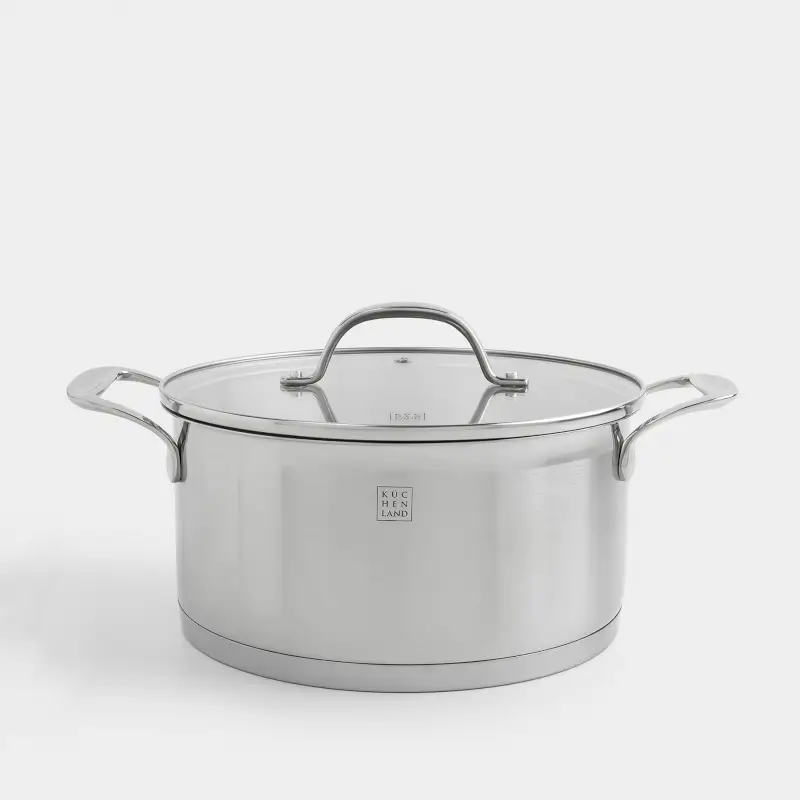 Pot with Lid, 22 cm, 4 l, Silver Stone ,image-0