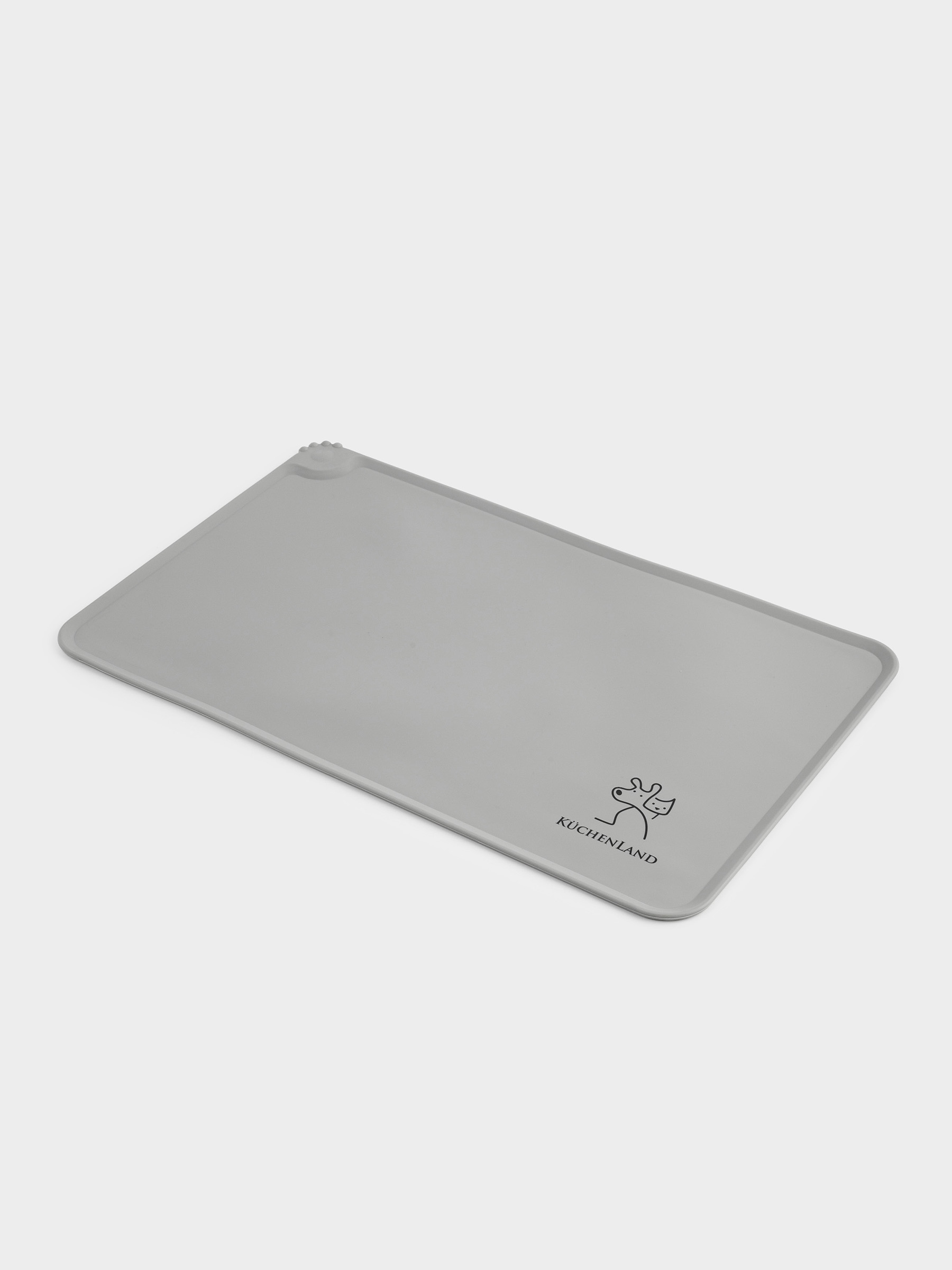 Pet bowl mat, 48x30 cm, silicone, grey-beige, Favorite pet, image-0