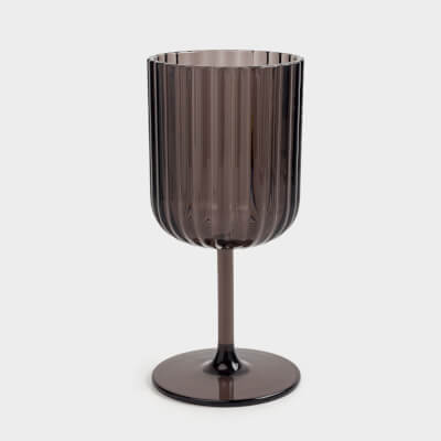 Drinking glass, 310 ml, acrylic, gray, Ribby