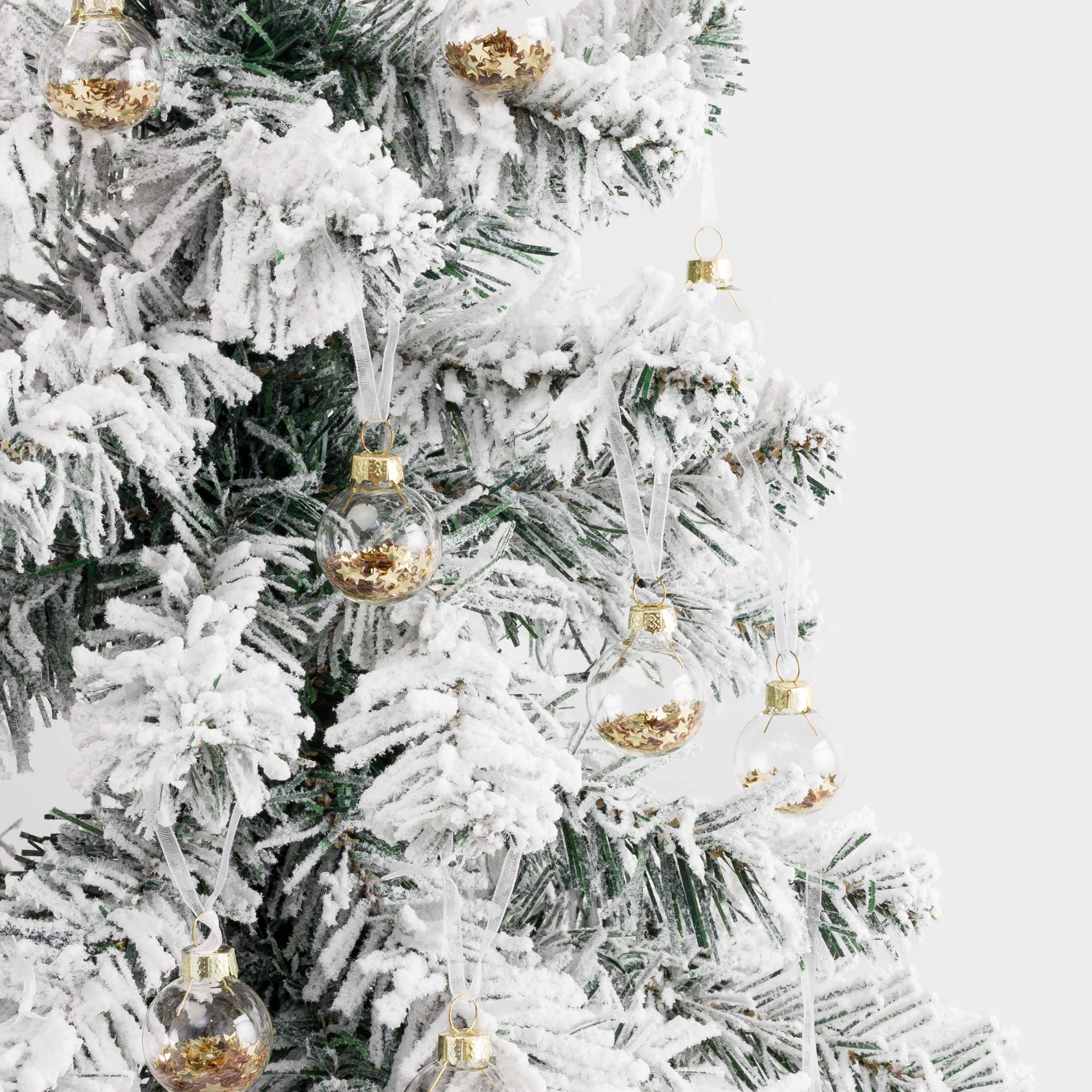 Christmas tree toy set, 4 cm, 12 pcs, glass, Ball with stars, Ball filler, image-7