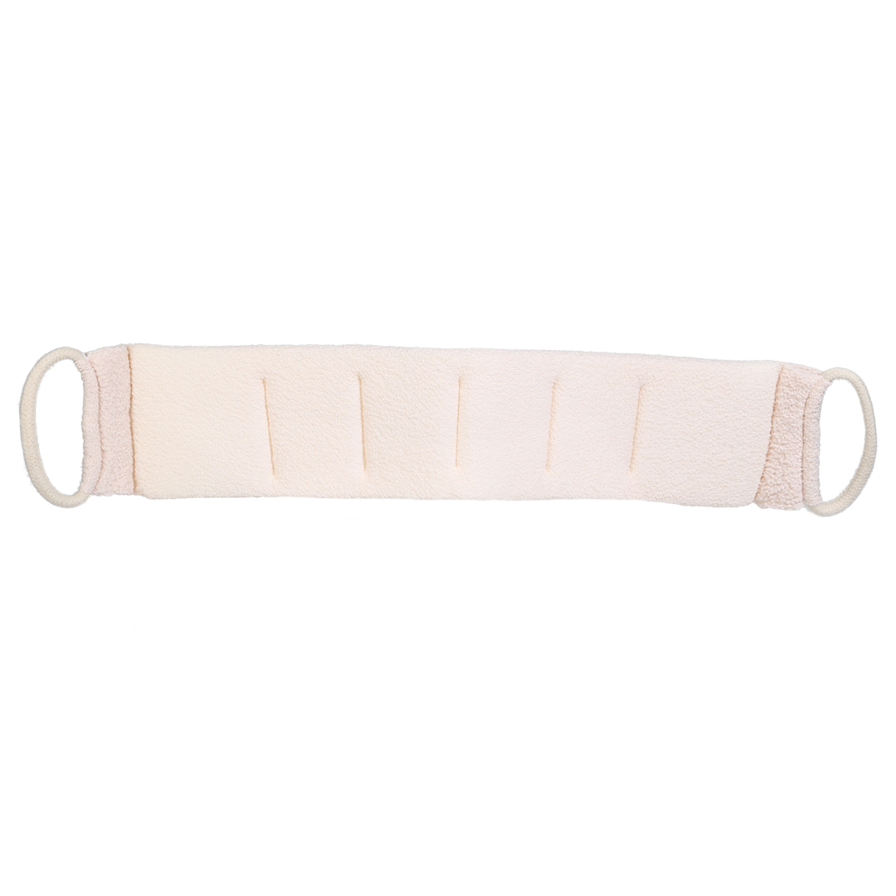 Washcloth-tape for washing the body, 70x12 cm, with filler, nylon / cotton, beige, Unique spa, image-0
