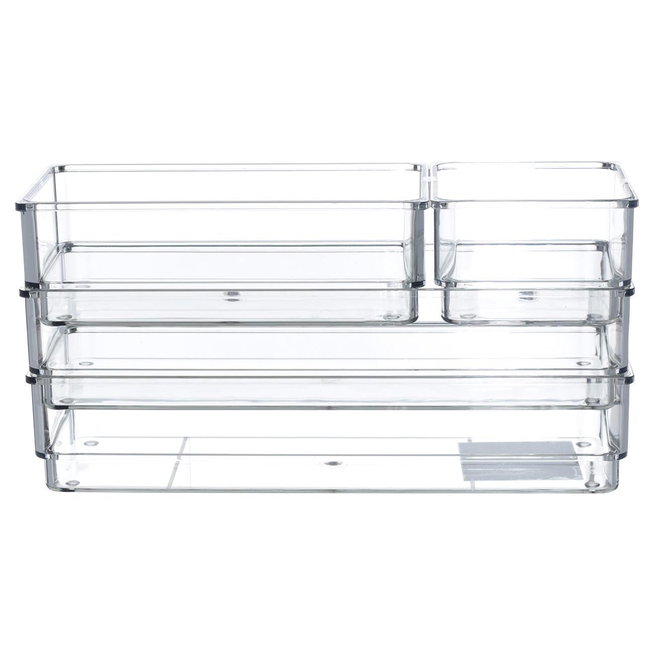 Set of organizer boxes, 4 pcs, plastic, Basic, image-0