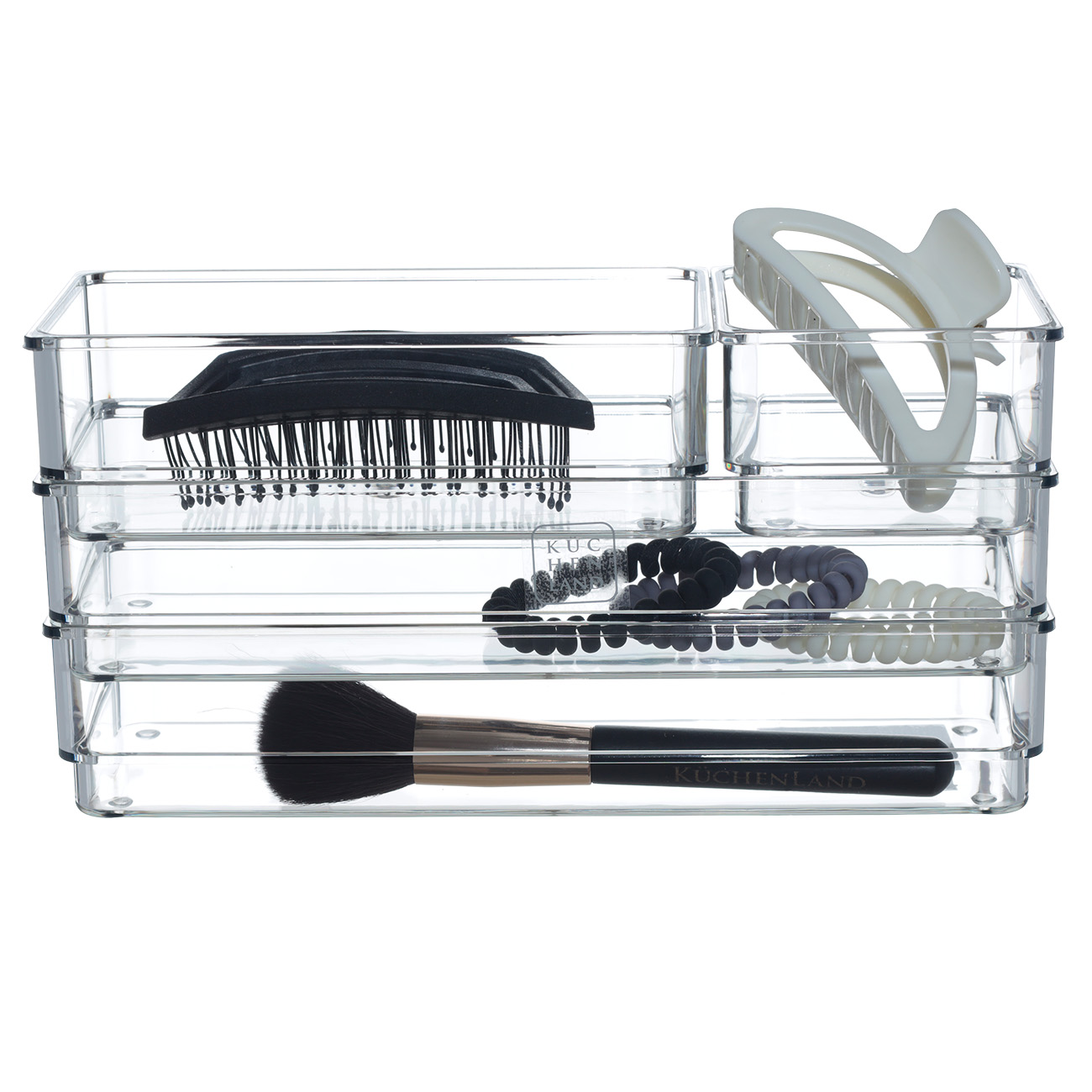 Set of organizer boxes, 4 pcs, plastic, Basic