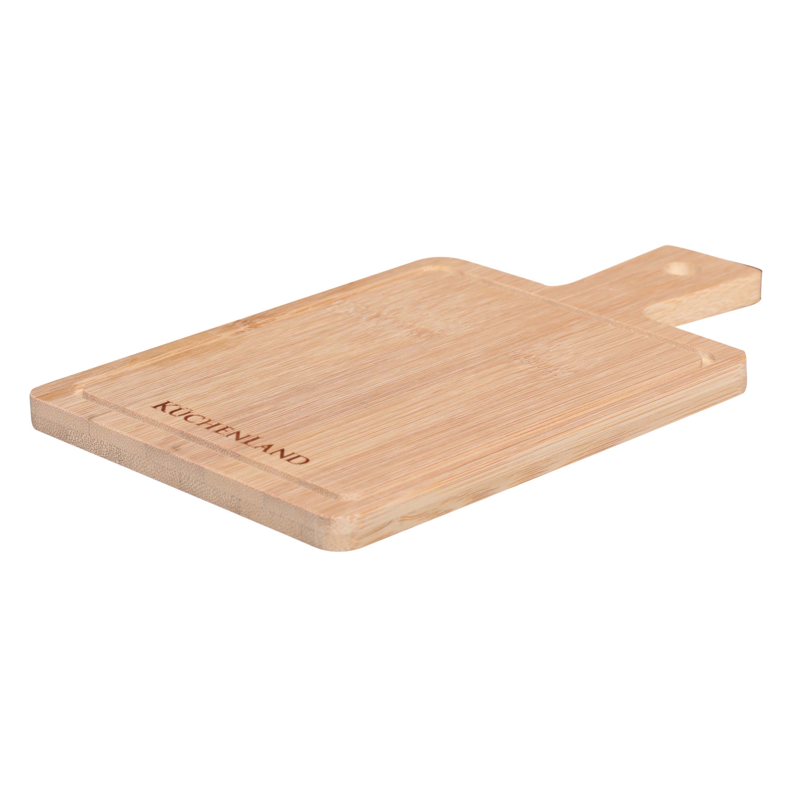 Hot plate, 19x11 cm, with handle, bamboo, rectangular, BBQ
