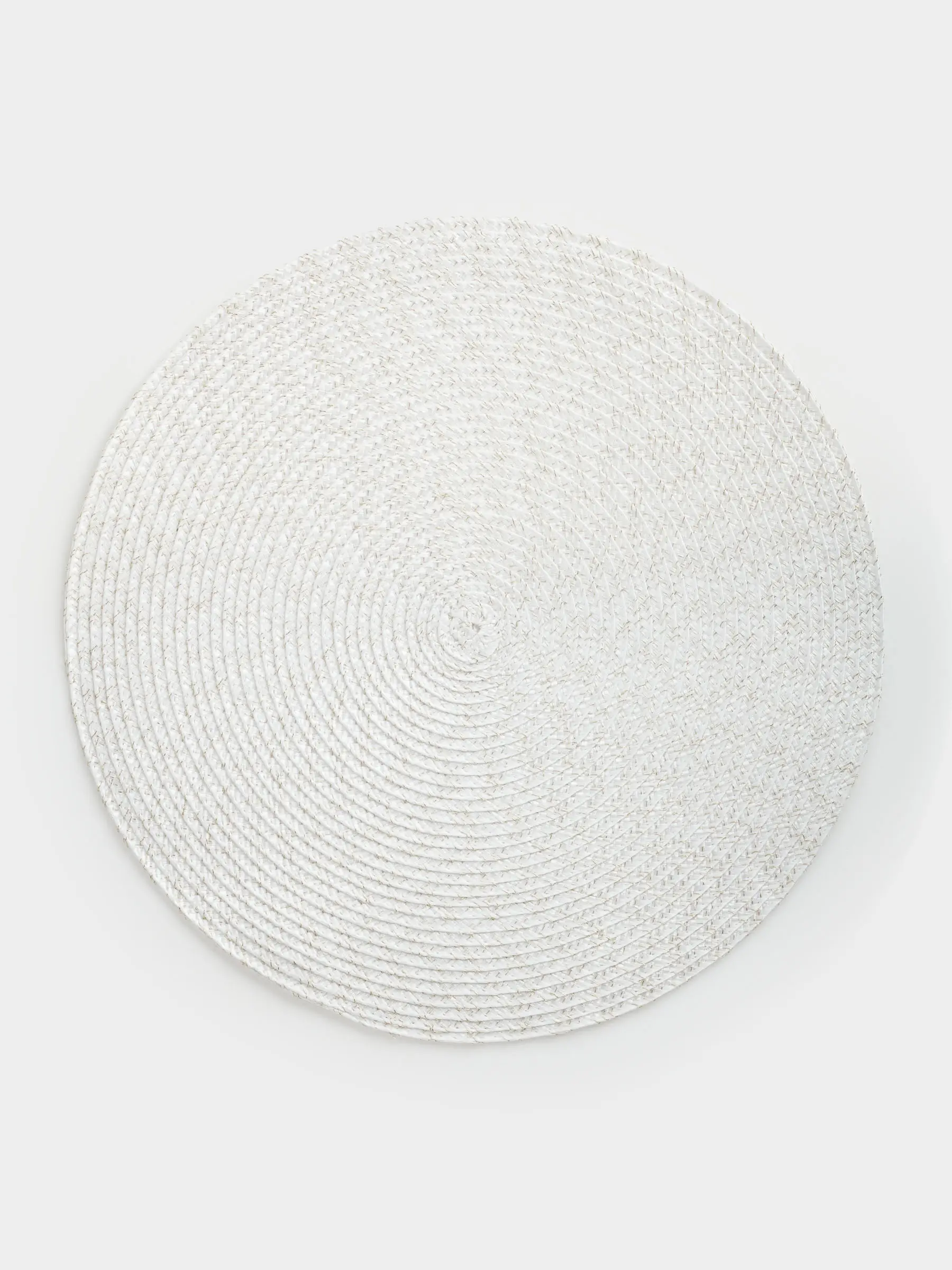 Placemat, 38 cm, polyester, round, milky, Ring mix, image-0