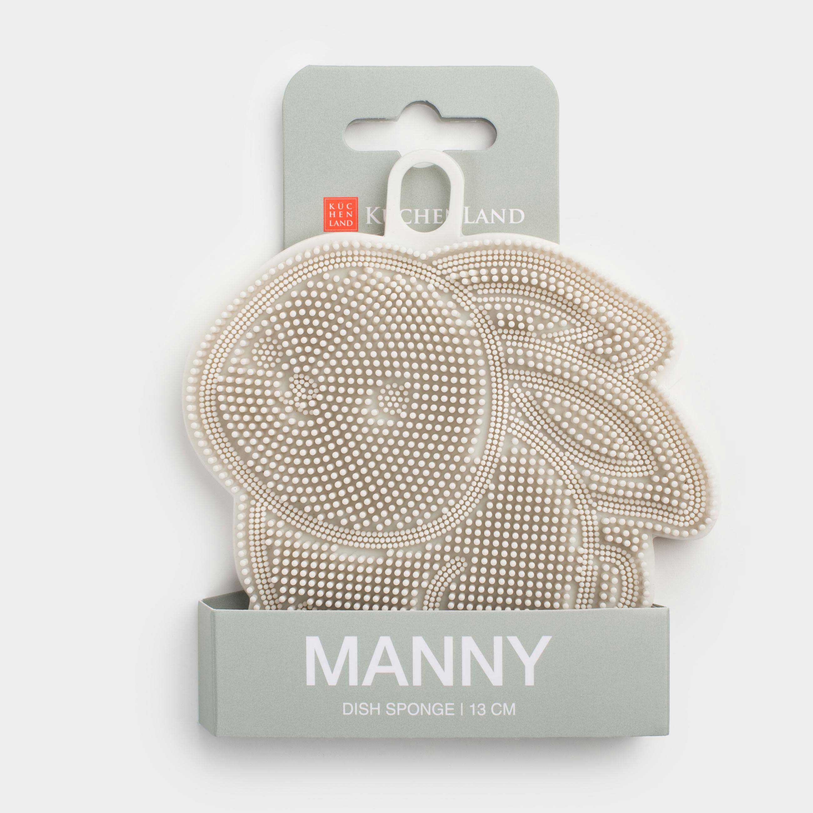 Dish washing sponge, 13 cm, Silicone, gray, Rabbit, Manny, image-2