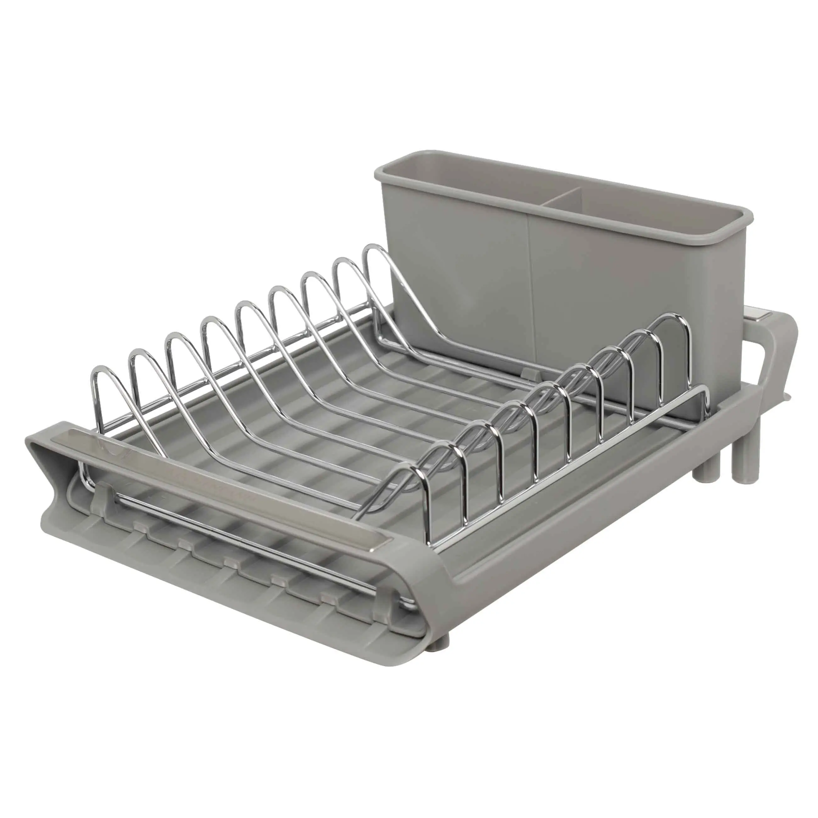 Dish dryer, 28 / 47x20 cm, with sliding tray, steel / plastic, Grey, Drying new, image-0