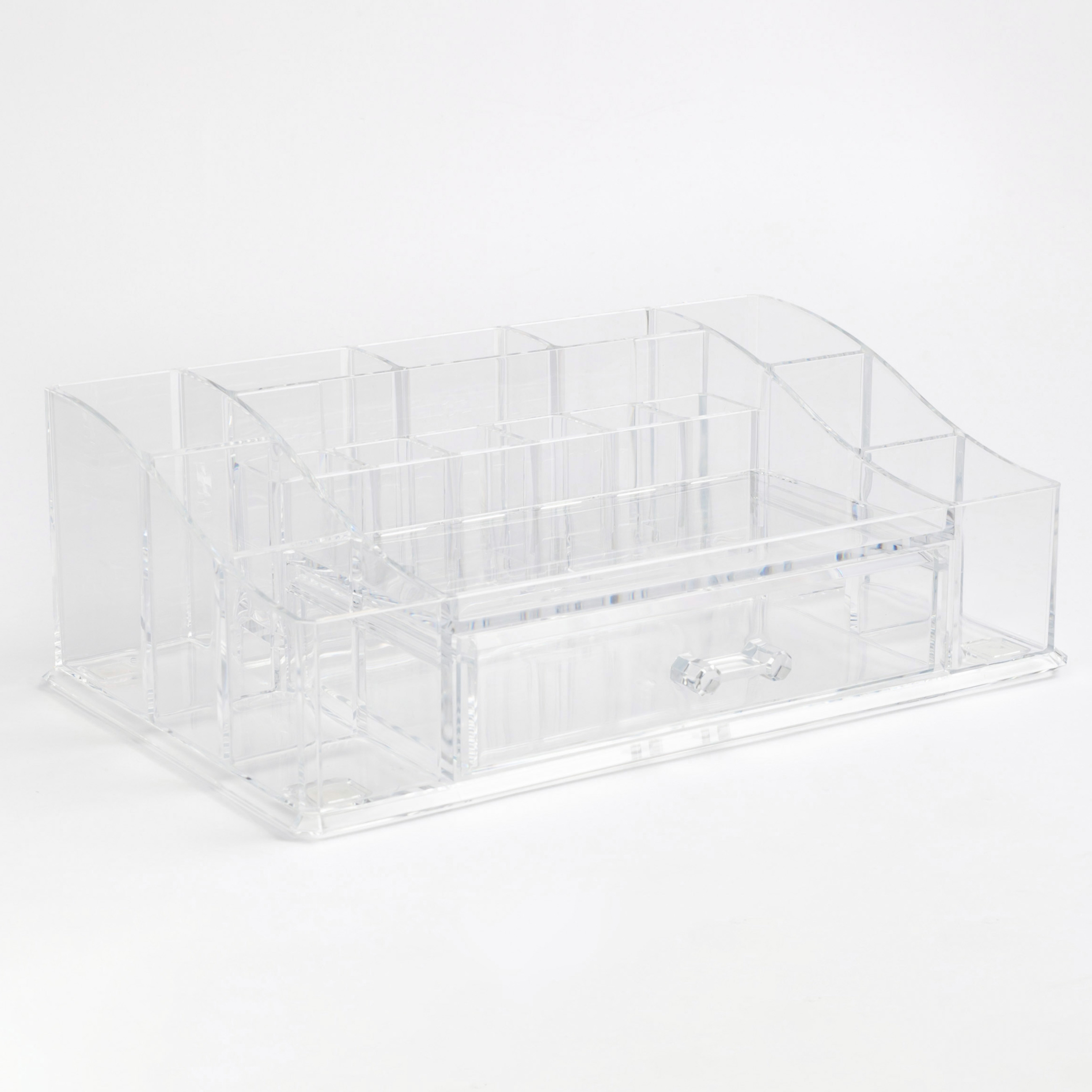 Organizer for cosmetics, 28x9 cm, 16 units, with drawer, plastic, Basic, image-0