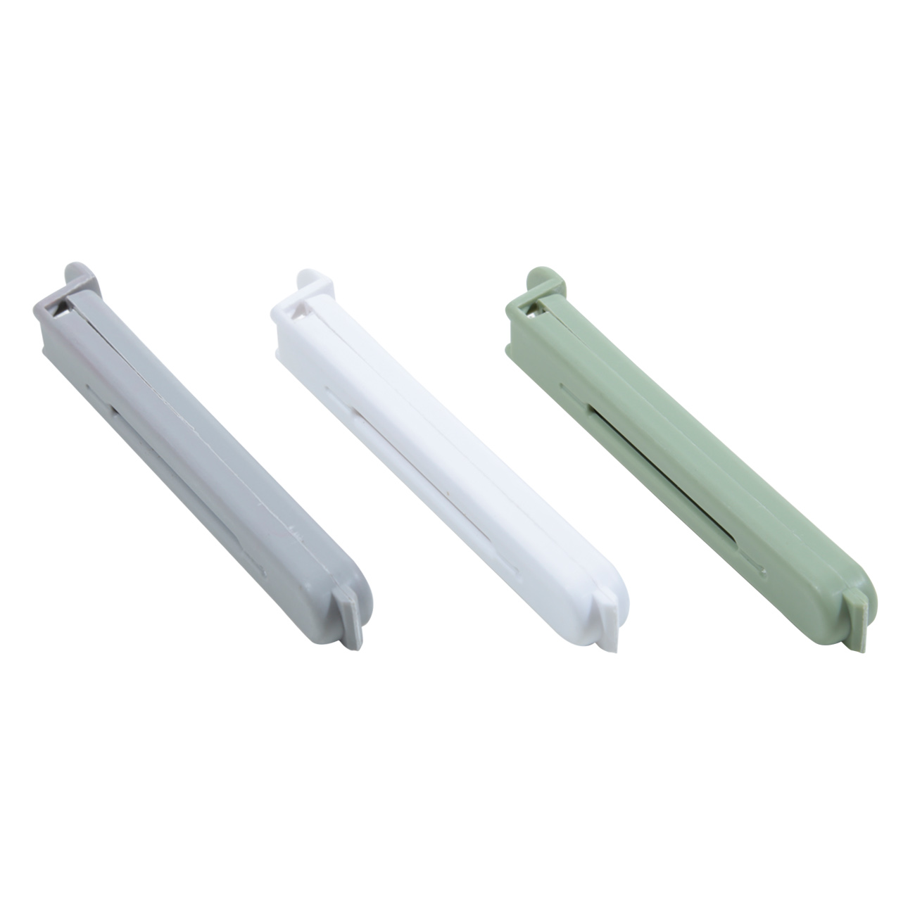 Bag clip set, 20 pcs, Plastic, White / Grey / Green, Assist, image-0