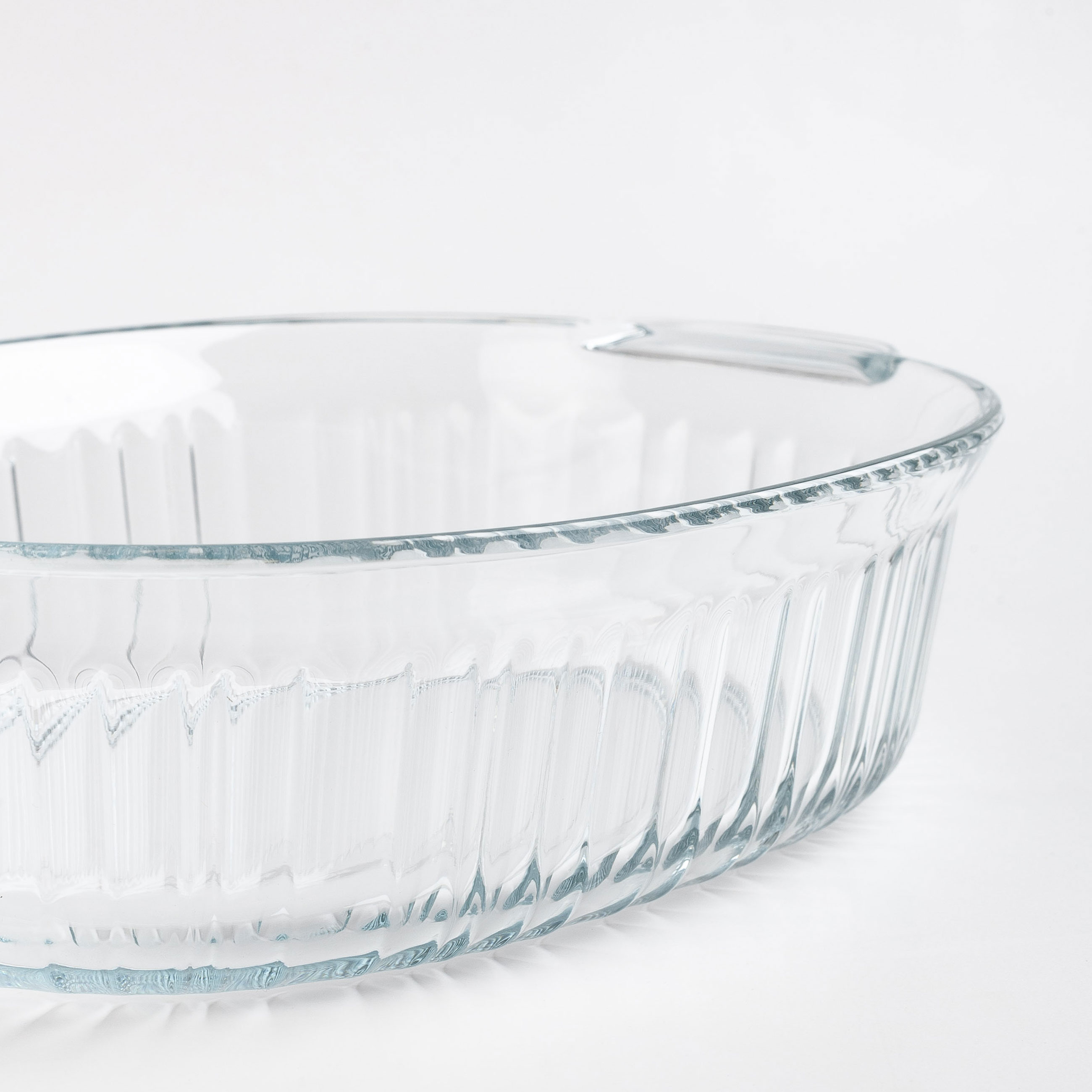 Baking dish, 27x19 cm, 1.8 L, with lid, glass T, Oval, Cook ribbed