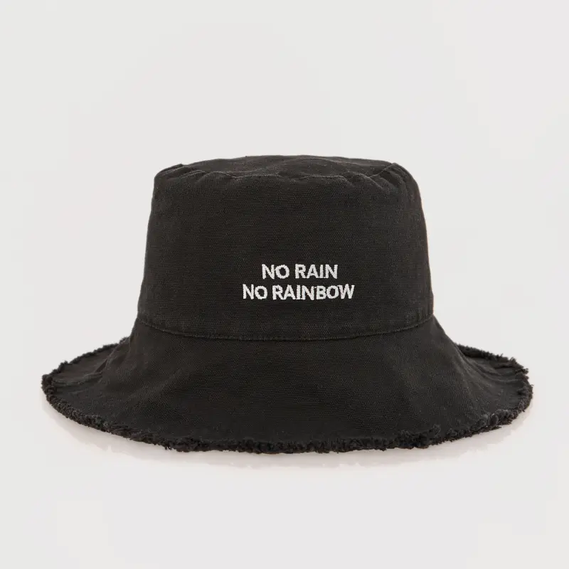 Panama hat, 57 cm, single size, with raw edge, cotton, dark grey, Shore ,image-0