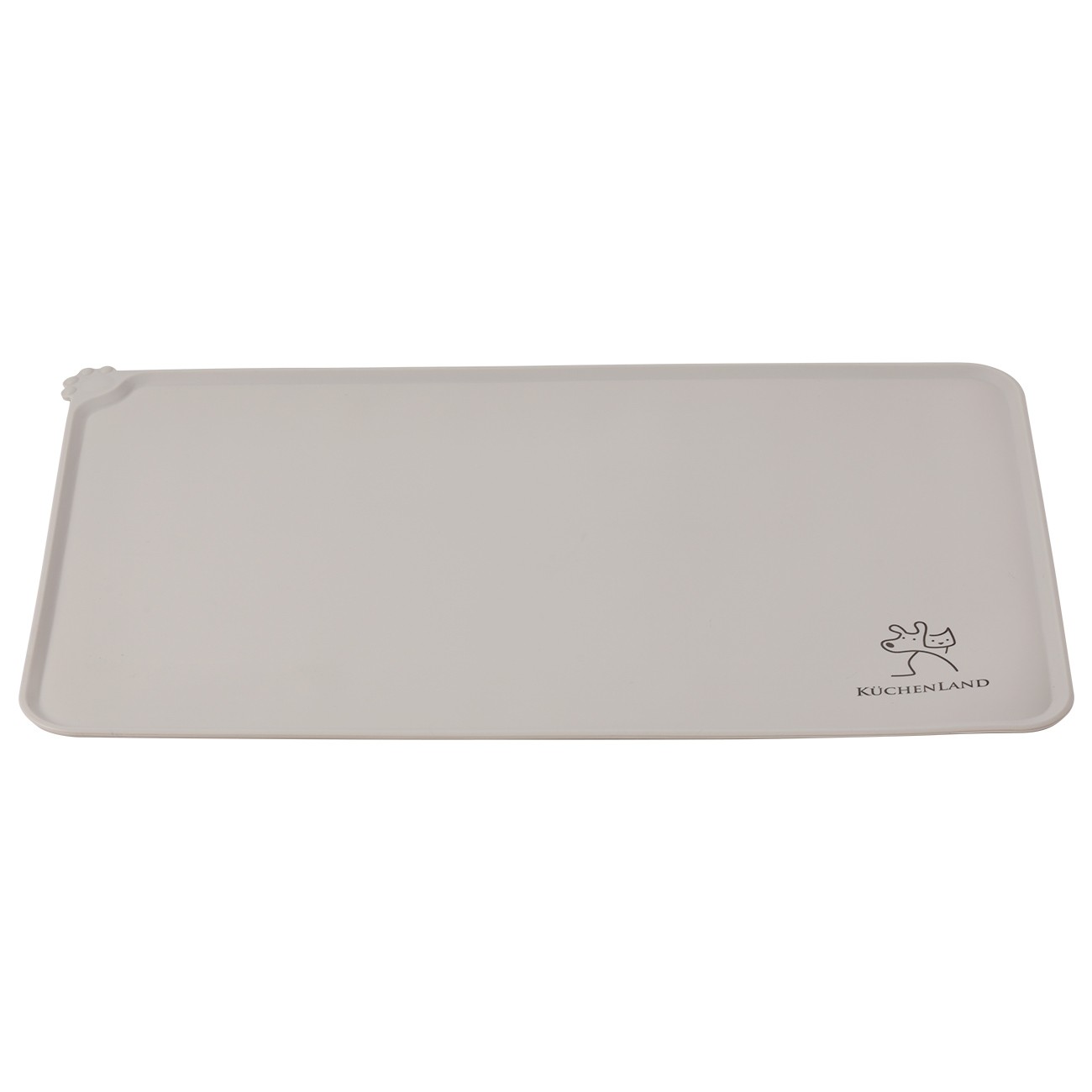 Pet bowl mat, 48x30 cm, silicone, gray-beige, Favorite pet, image-1