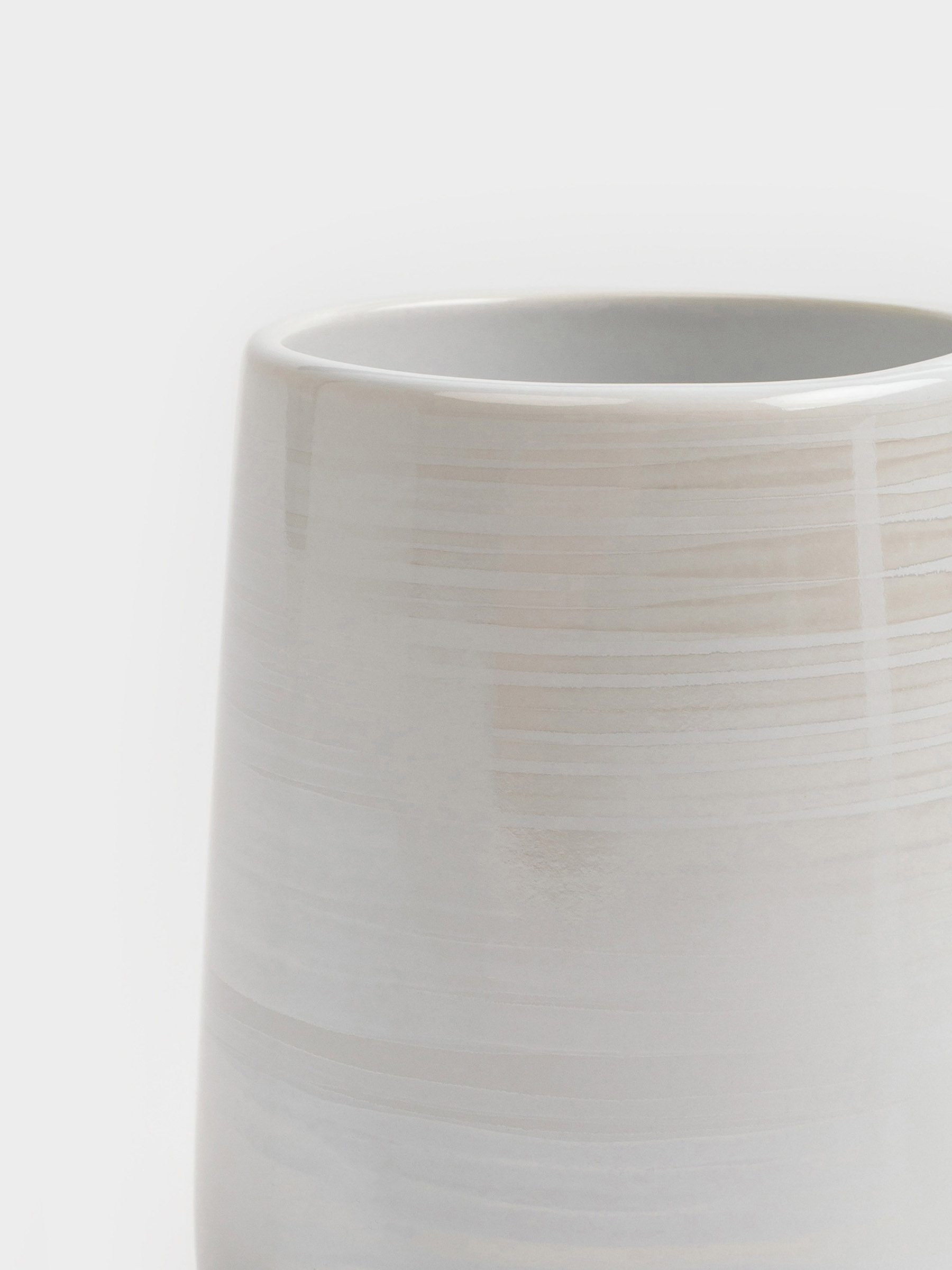 Bathroom tumbler, 11 cm, ceramic, white, mother of pearl, Odyssey