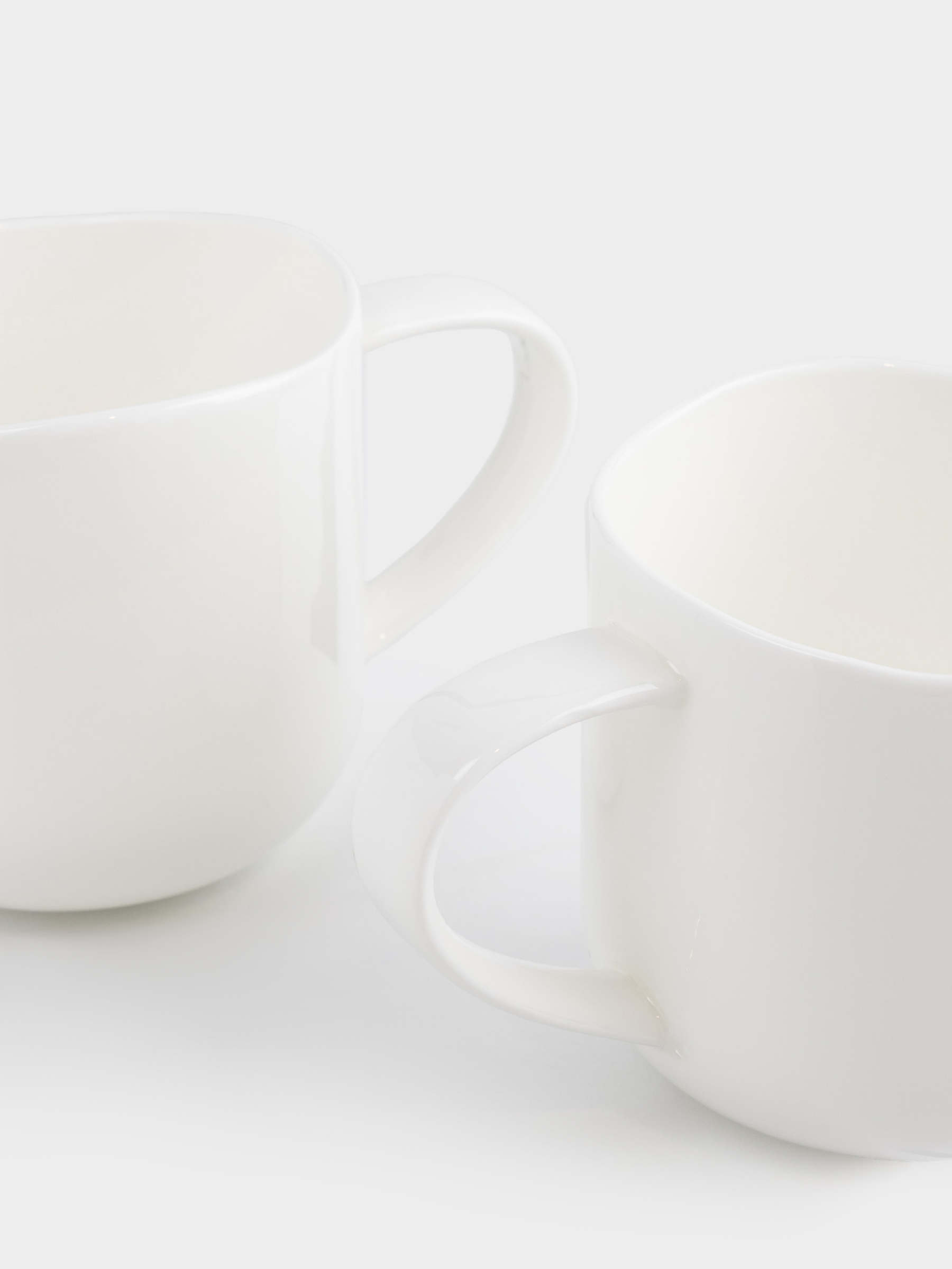 Mug, 400 ml, 2 pcs, porcelain F, white, Uneven edge, Vergaleo, image-1