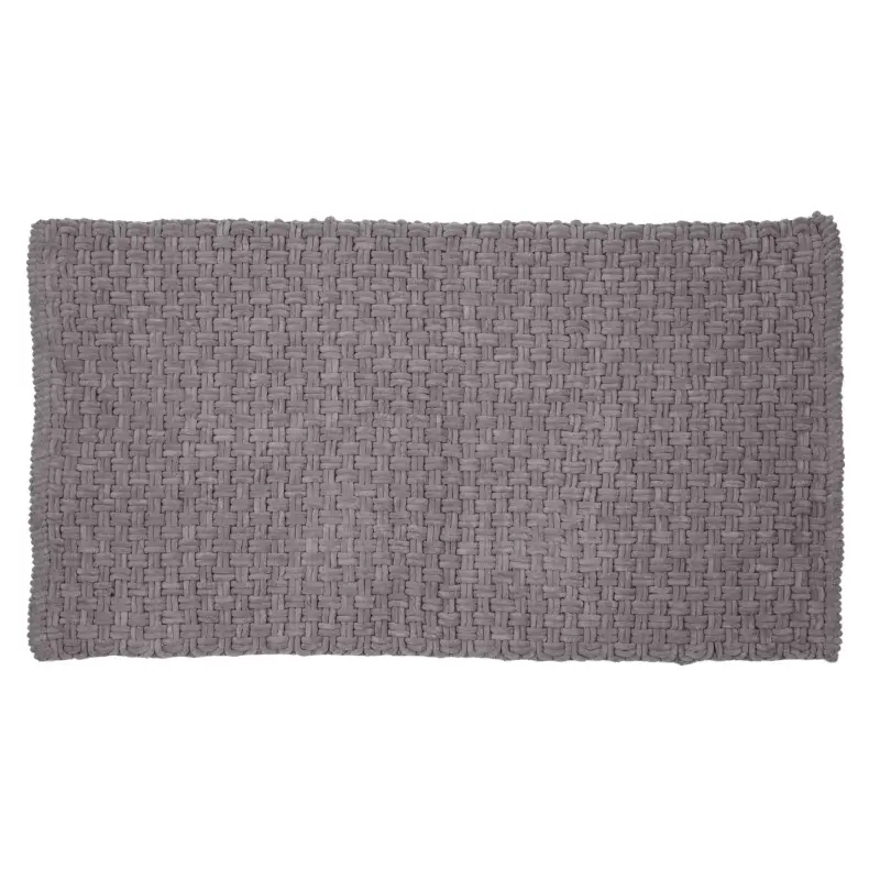 Mat, 60x110 cm, anti-slip, microfiber/cotton, dark grey, Grid, Cozy ,image-0