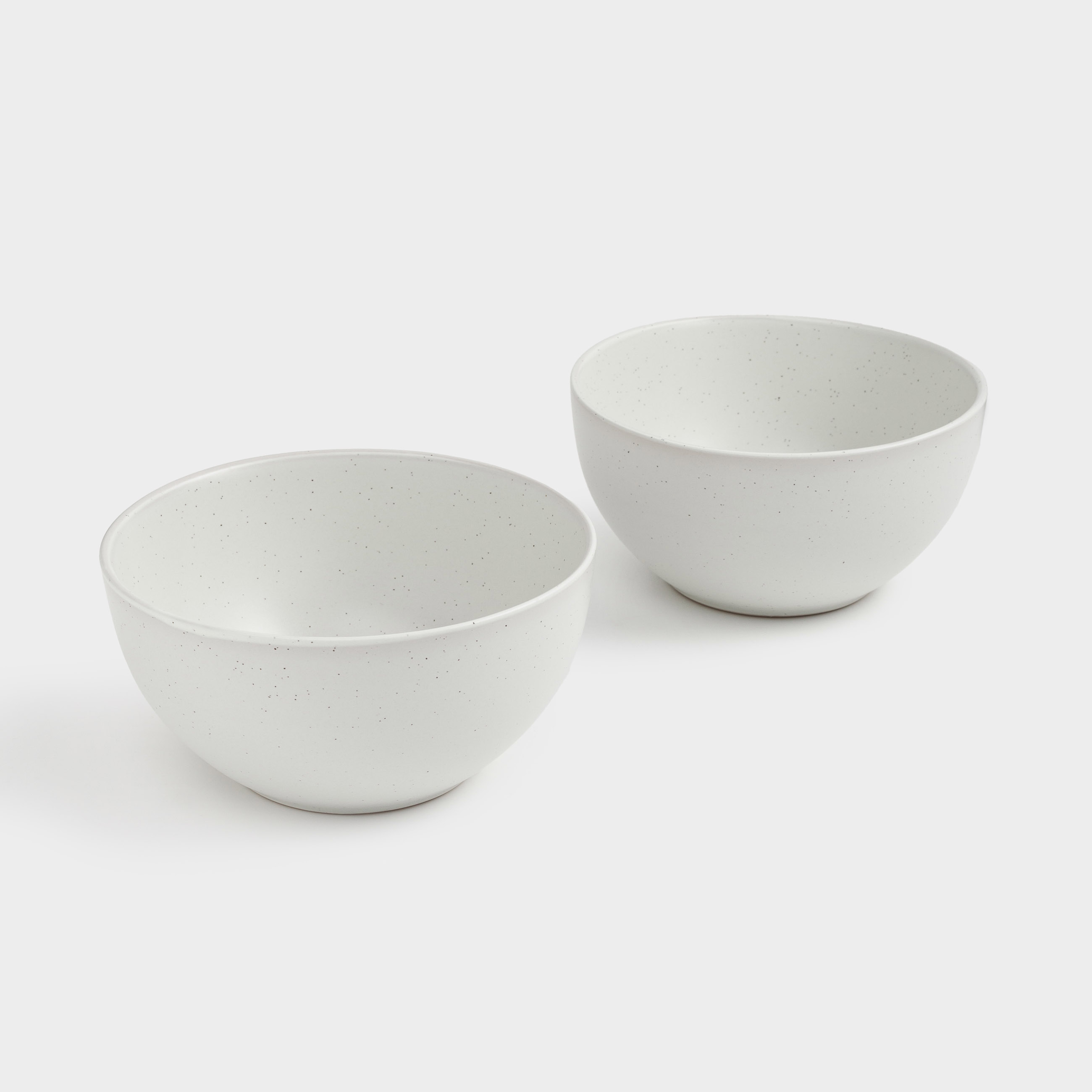 Soup plate, 14x7 cm, 2 pcs, ceramic, milk, speckled, Particle