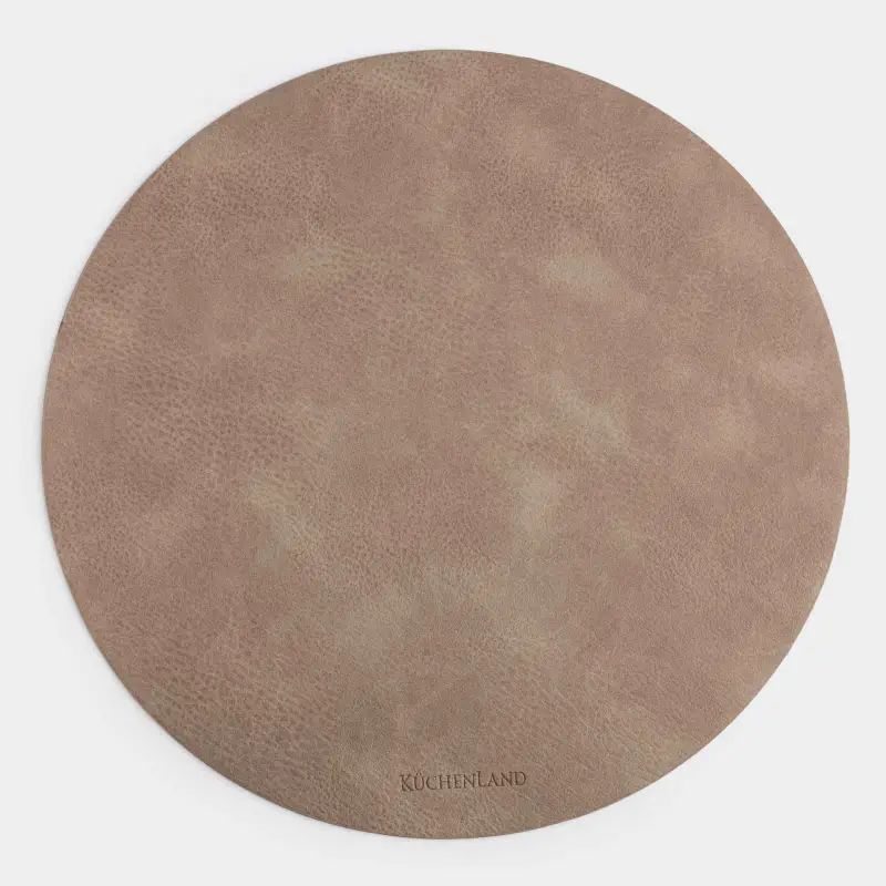 Placemat, 38 cm, PVC, round, dark brown, Rock ,image-0