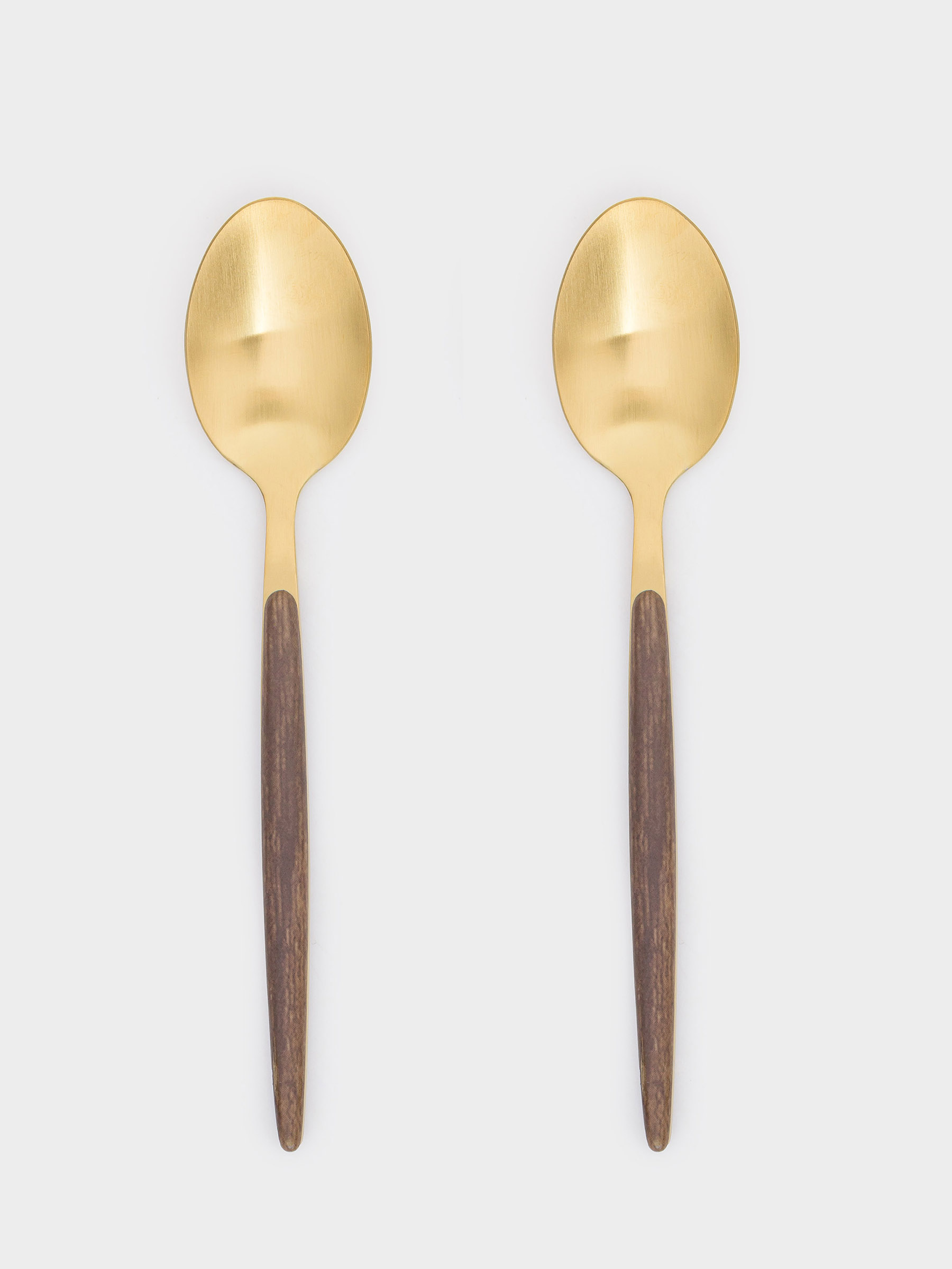 Tea spoon, 2 pcs, steel / plastic, golden, matte, Oslo gold, image-2