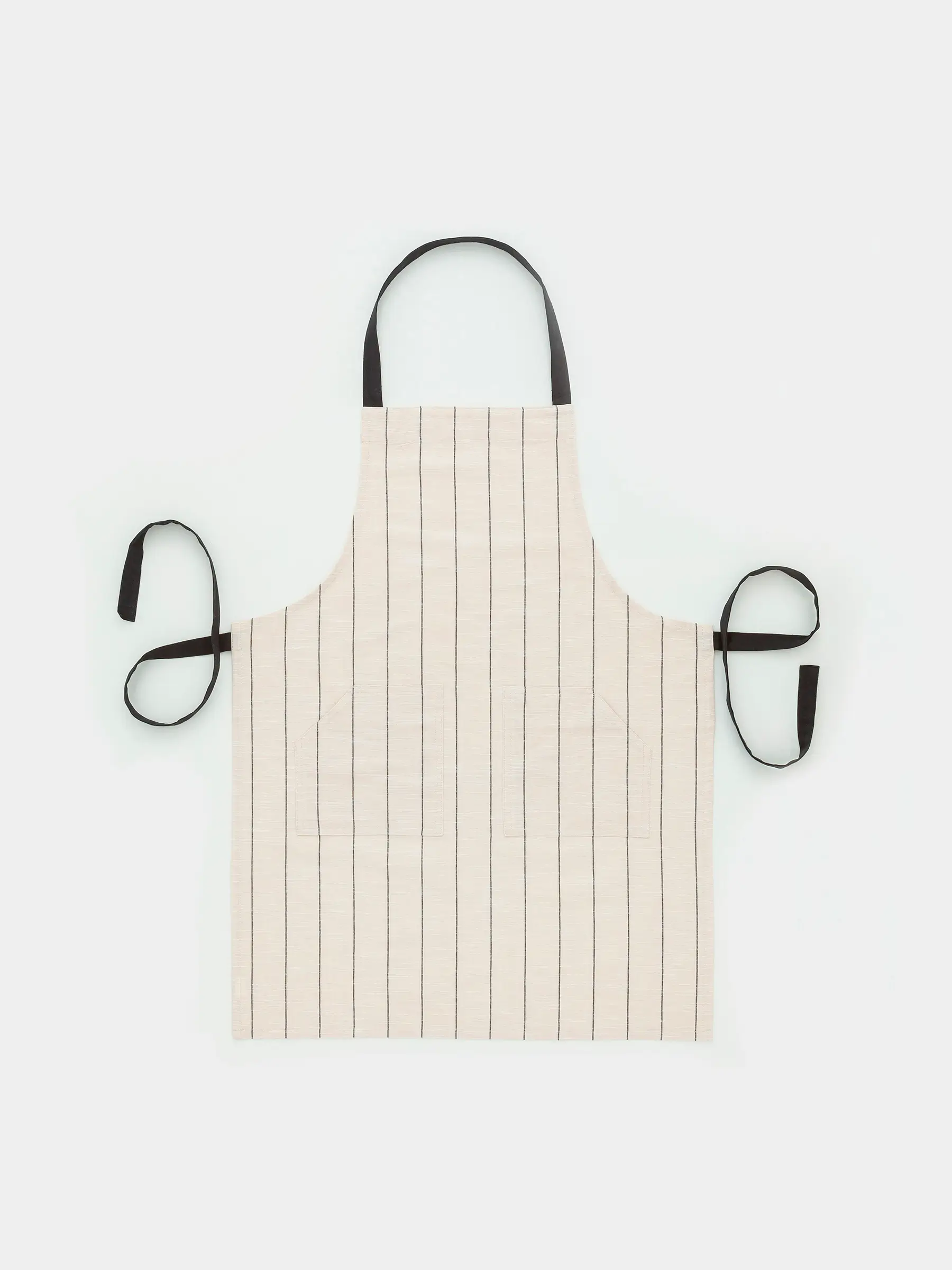 Apron, 68x92 cm, cotton, beige, Stripes, Flax
