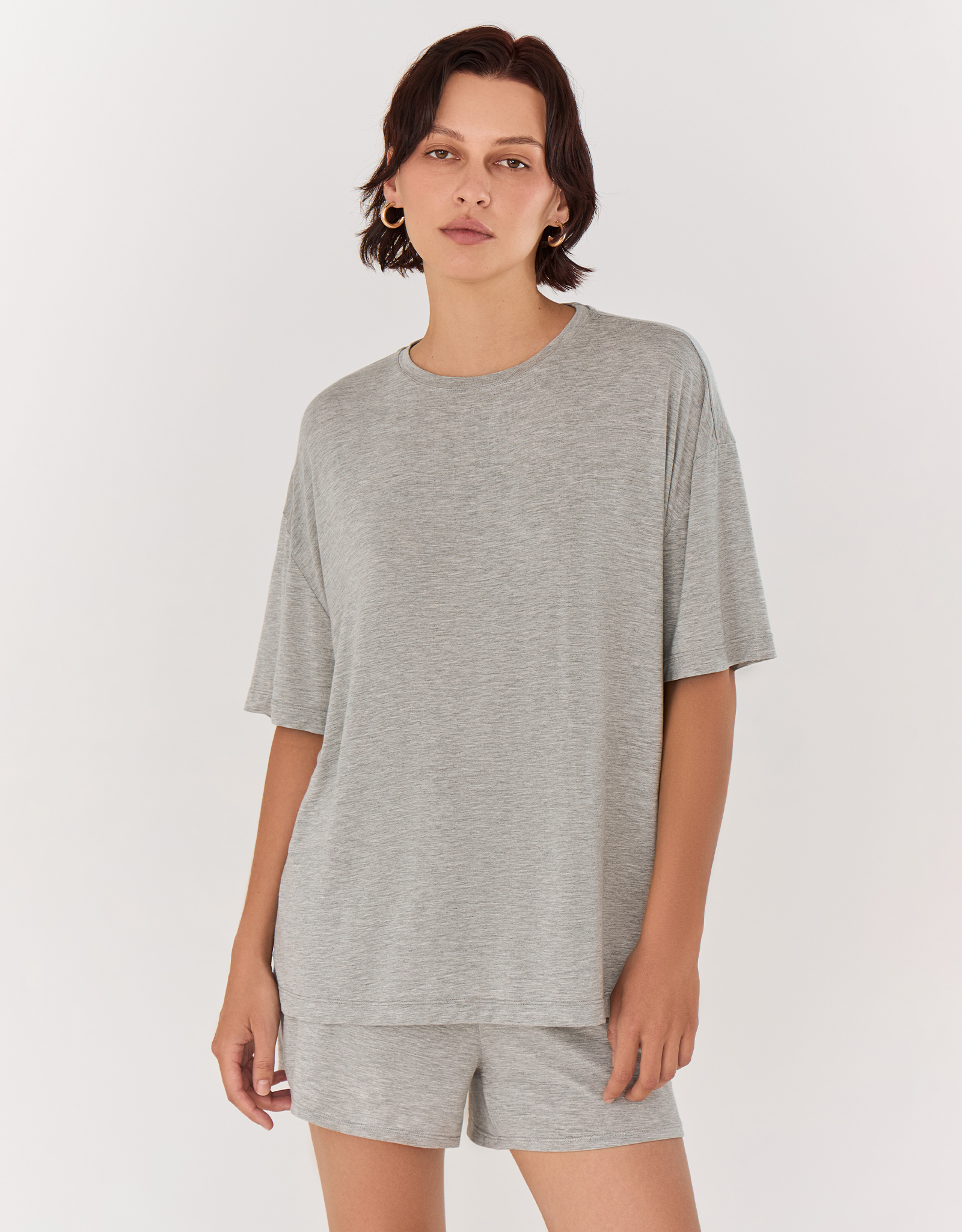 Women's shorts, homewear, size S, bamboo, grey melange, Rima, image-4