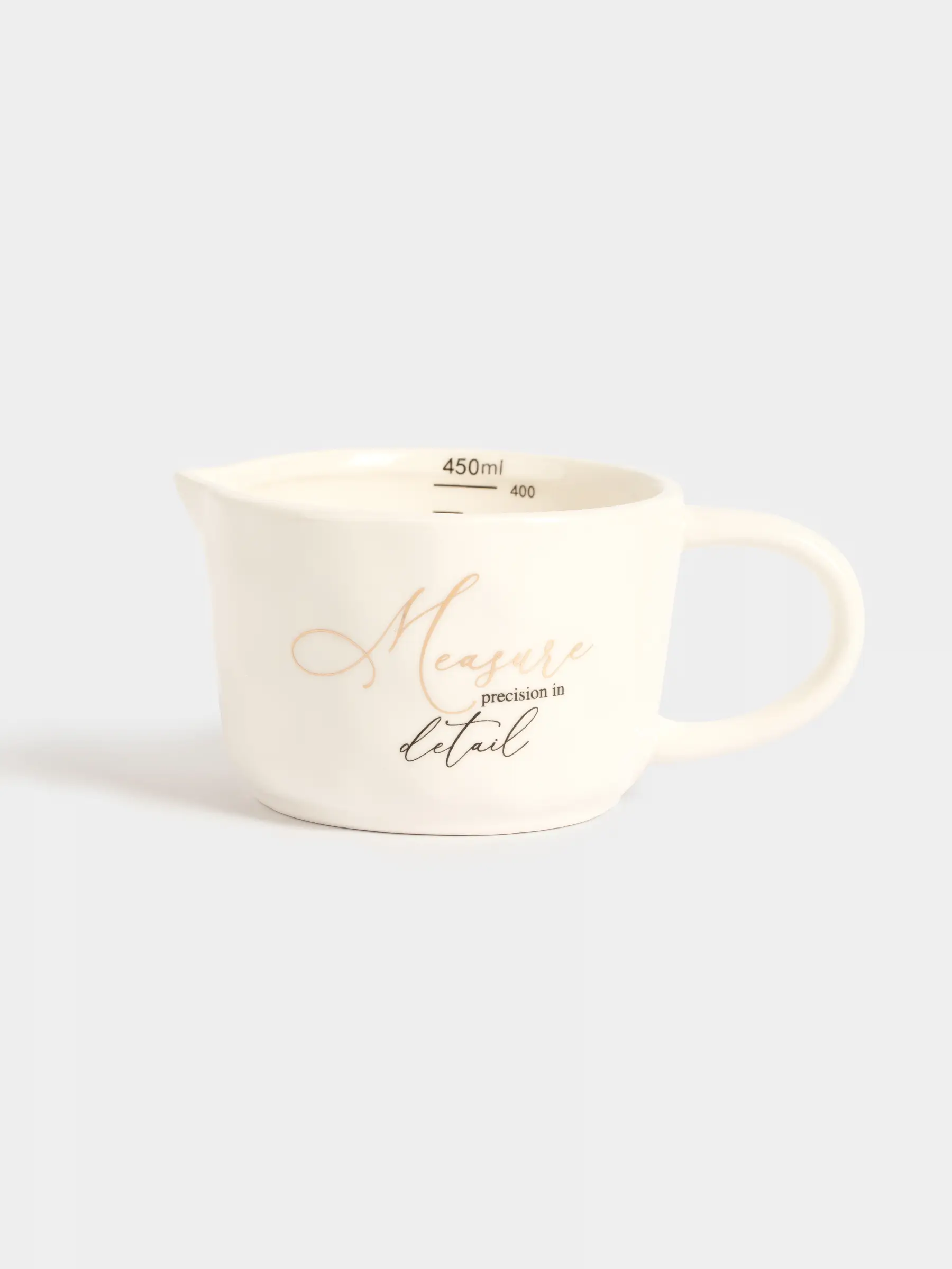 Measuring container, 450 ml, ceramic, milky, Crumpled effect, Crumple kitchen