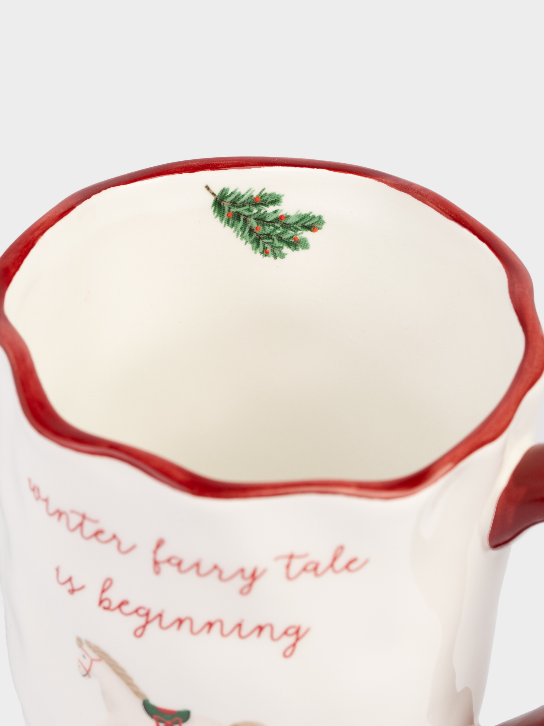 Mug, 580 ml, ceramic, Horse, Christmas tree, image-2
