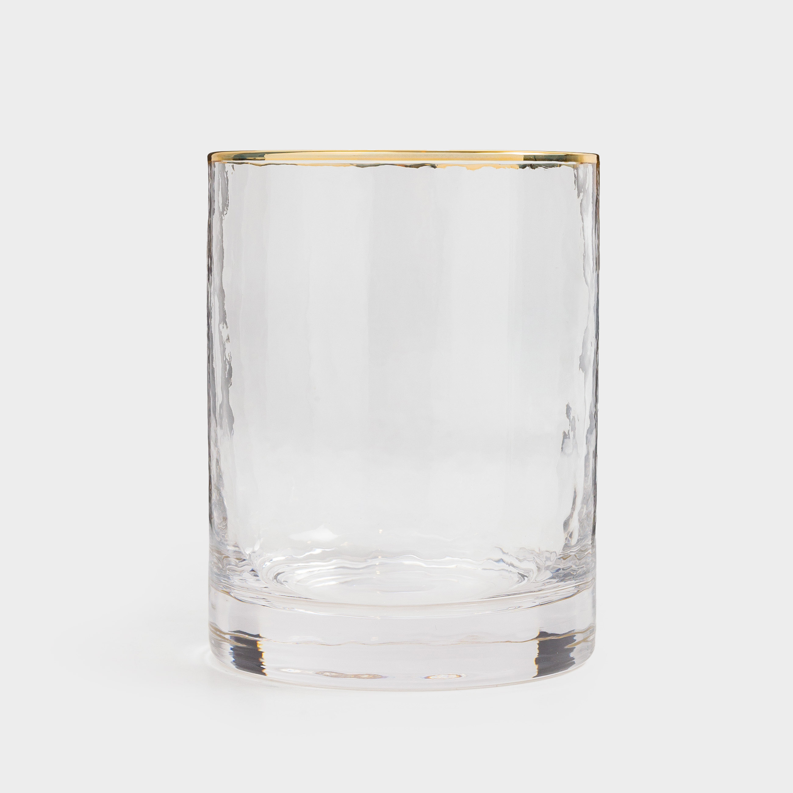 Drinking glass, 10 cm, 300 ml, 2 pcs, glass, with golden edging, Ripply gold, image-2