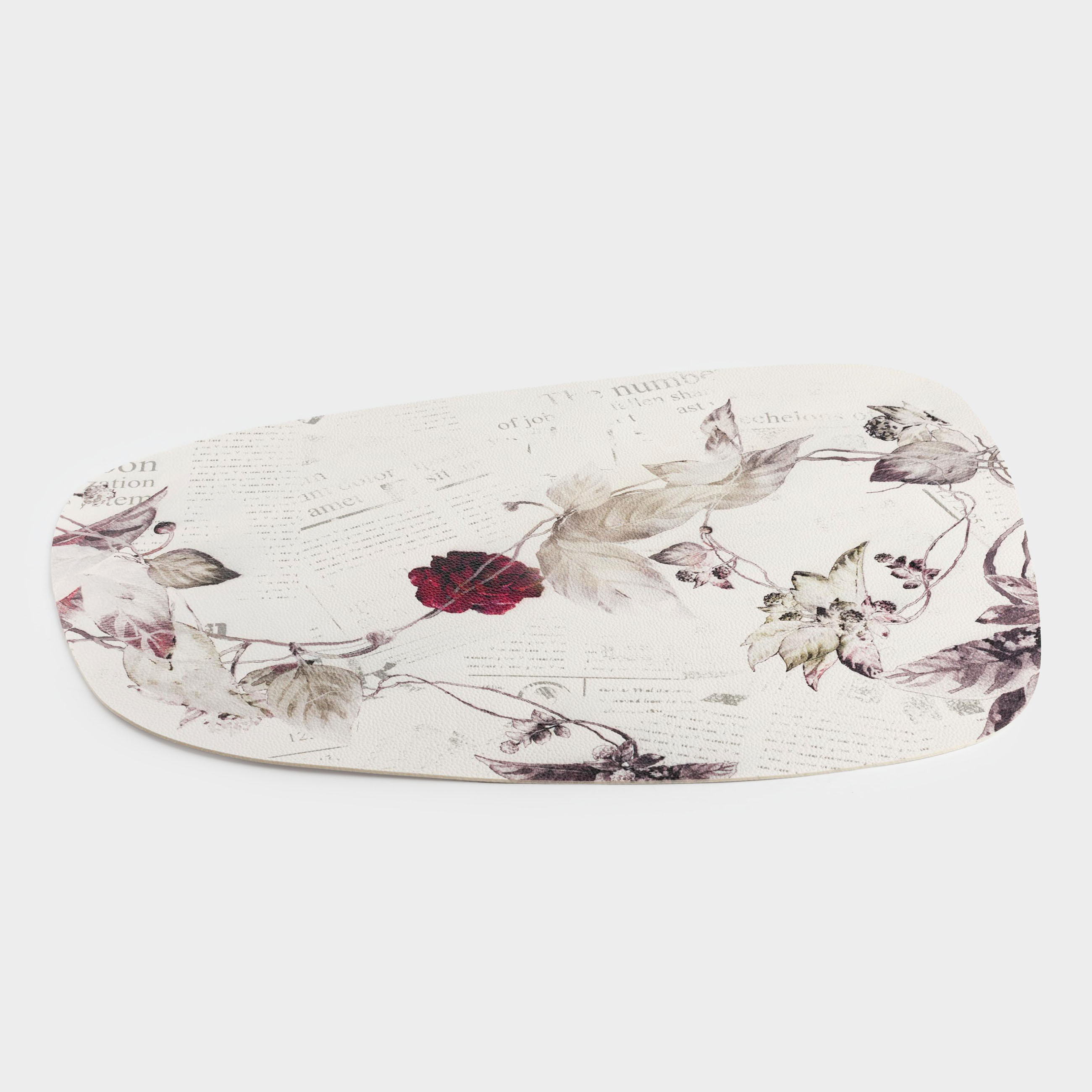 Placemat, 33x45 cm, PVC, shaped, milky, Rose branch, Rock print, image-0