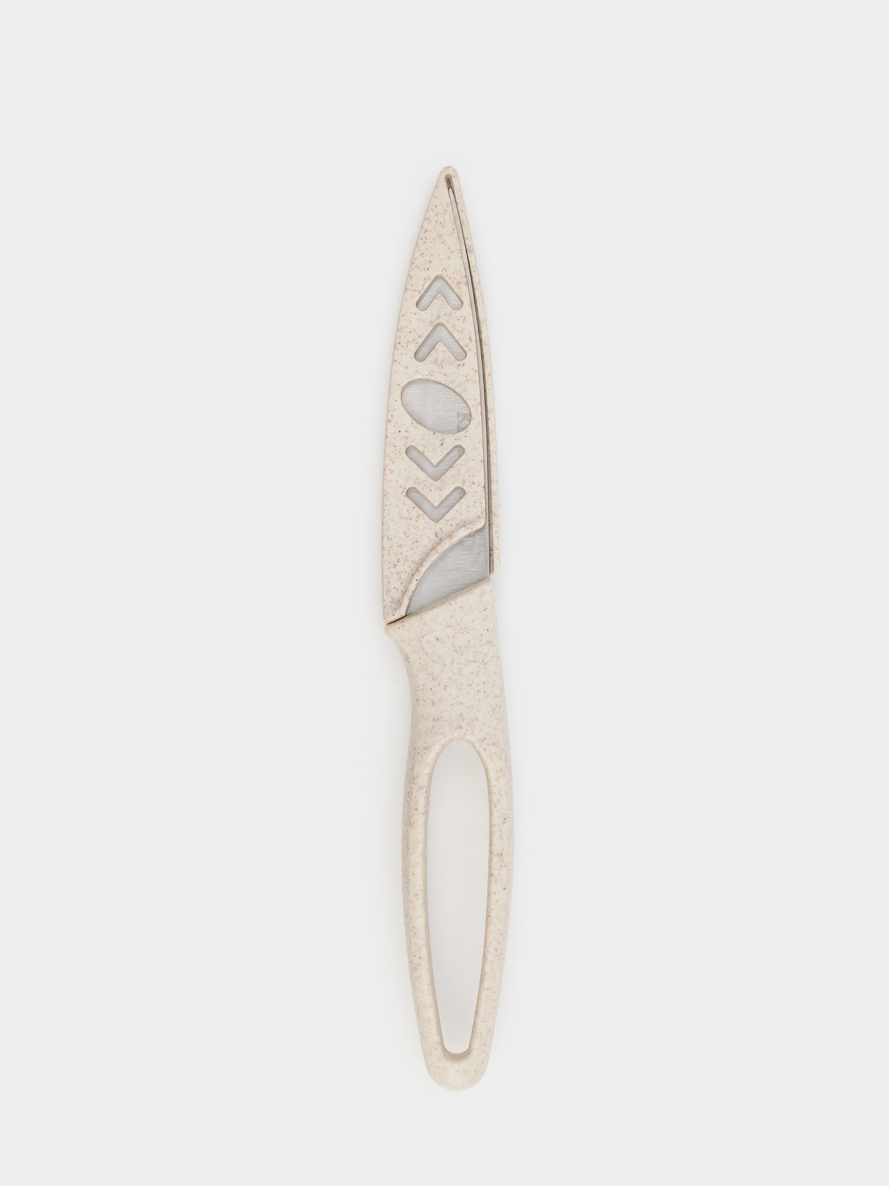 Paring knife, 9 cm, with case, steel / plastic, beige, speckled, Soft speckled, image-5