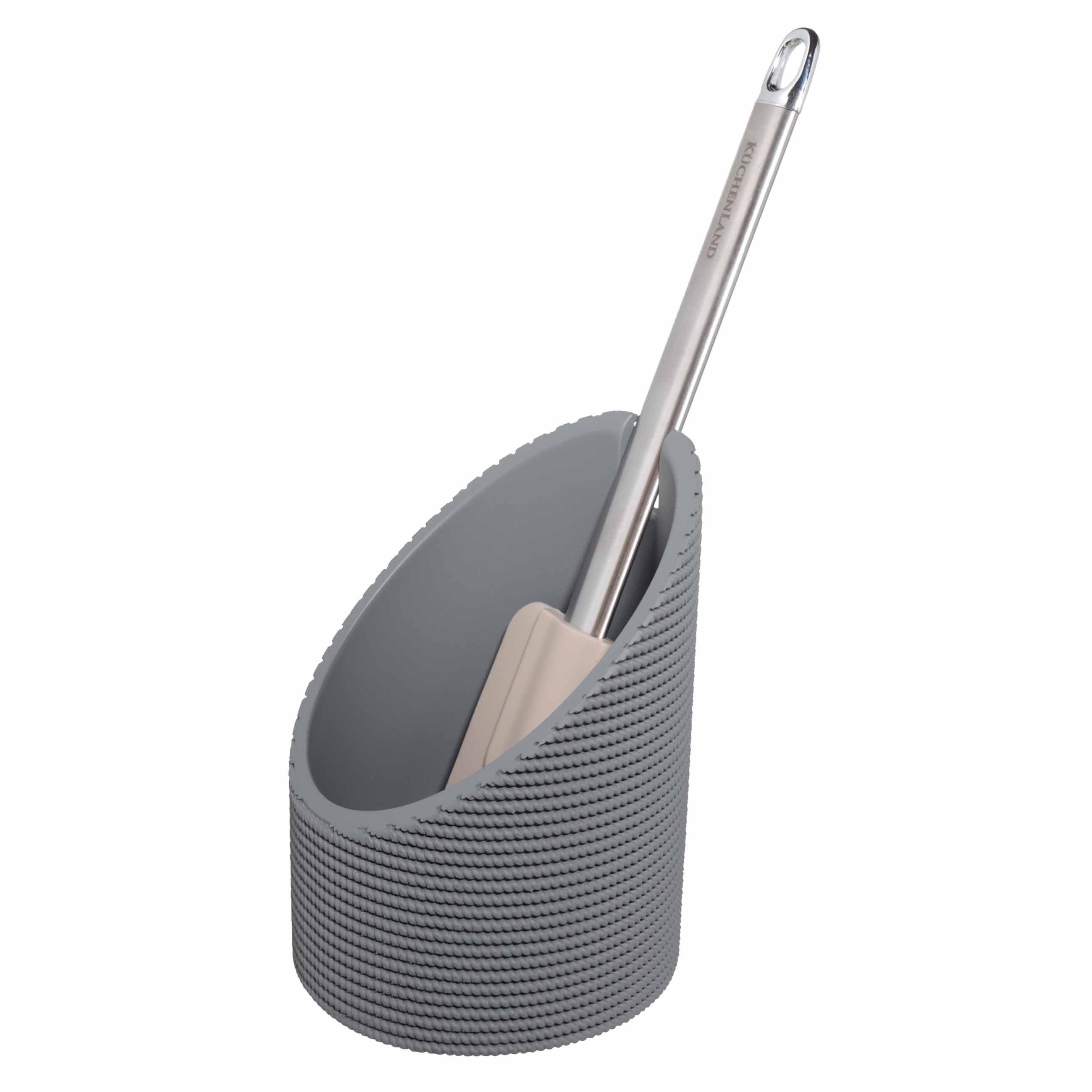 Spoon stand, 10x20 cm, polyresin, grey, Grey steel