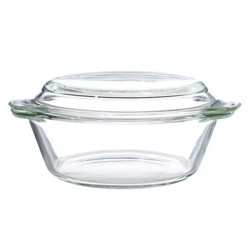 Baking dish, 22 cm, 1,5 l, with lid, Glass T, round, Cook