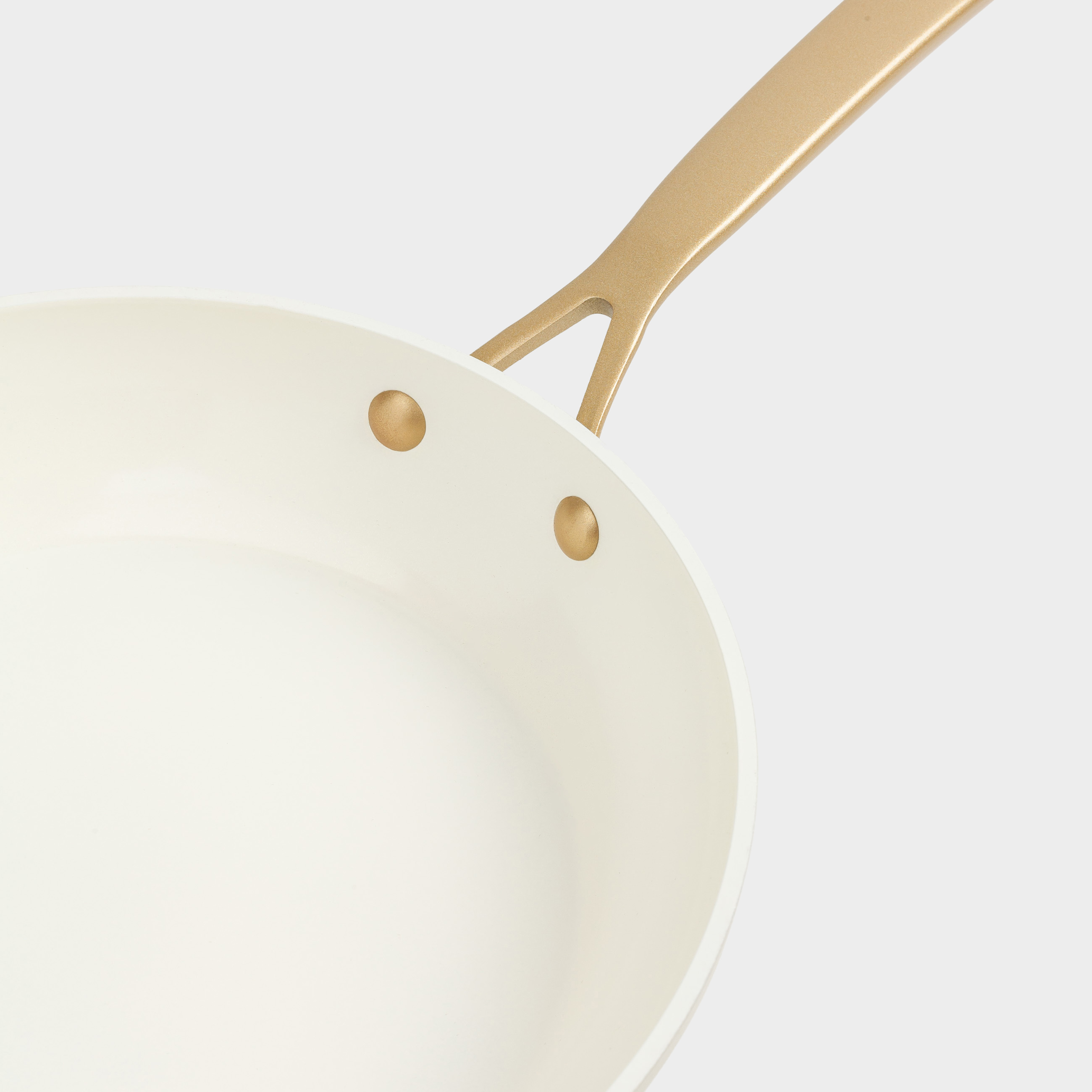 Frying pan, 24 cm, coated, aluminum, milky, Piatto gold