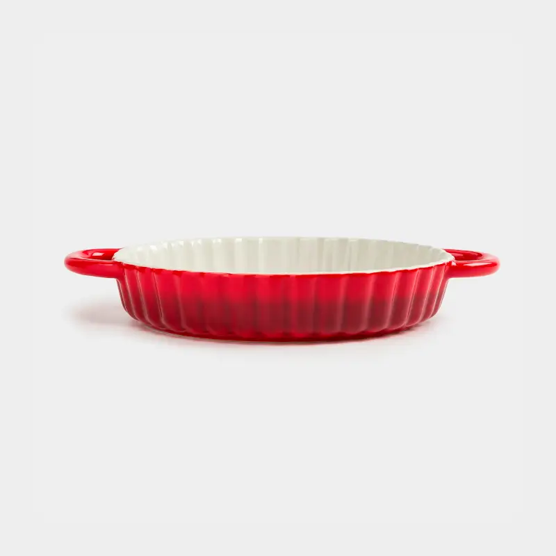 Baking dish, 22 cm, ceramic, round, burgundy, Gradient, Cakes gradient