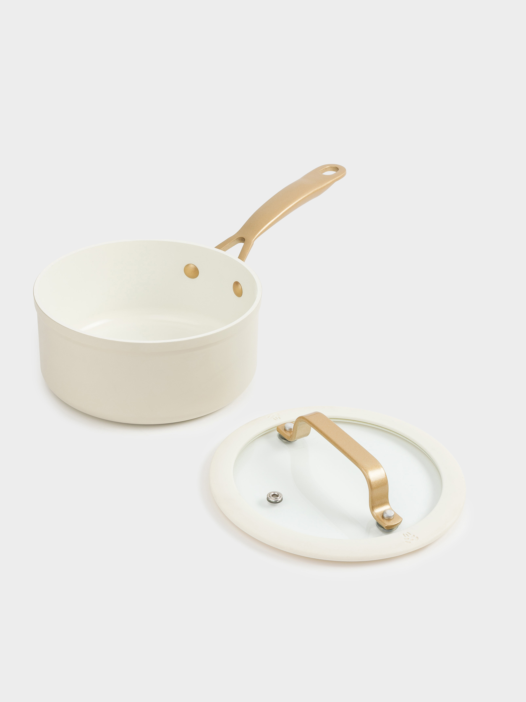 Saucepan, 16 cm, 1.3 l, with lid, coated, aluminum, milky, Piatto gold, image-6