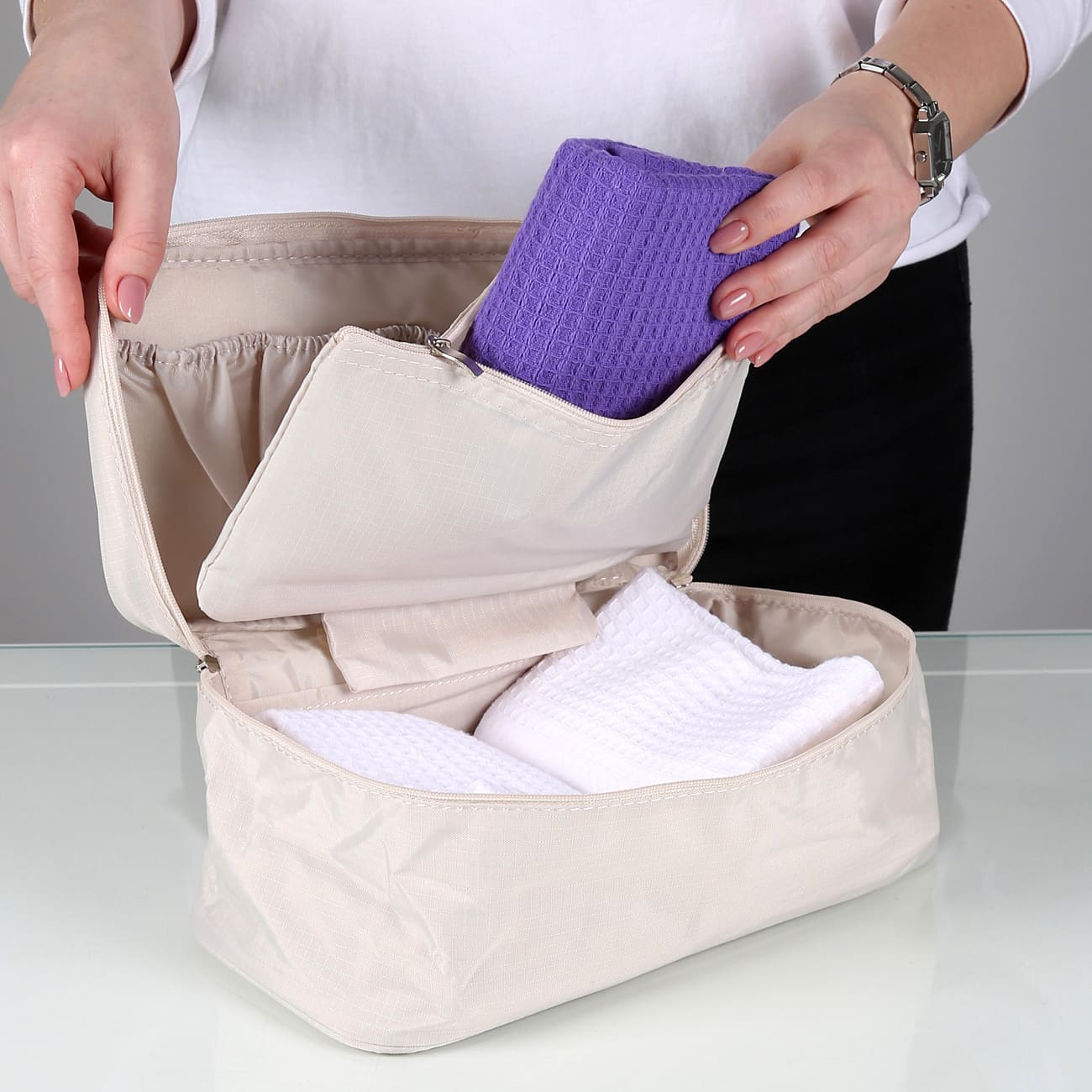 Underwear Organizer for women, 26х13х12 cm, beige, Easy Travel