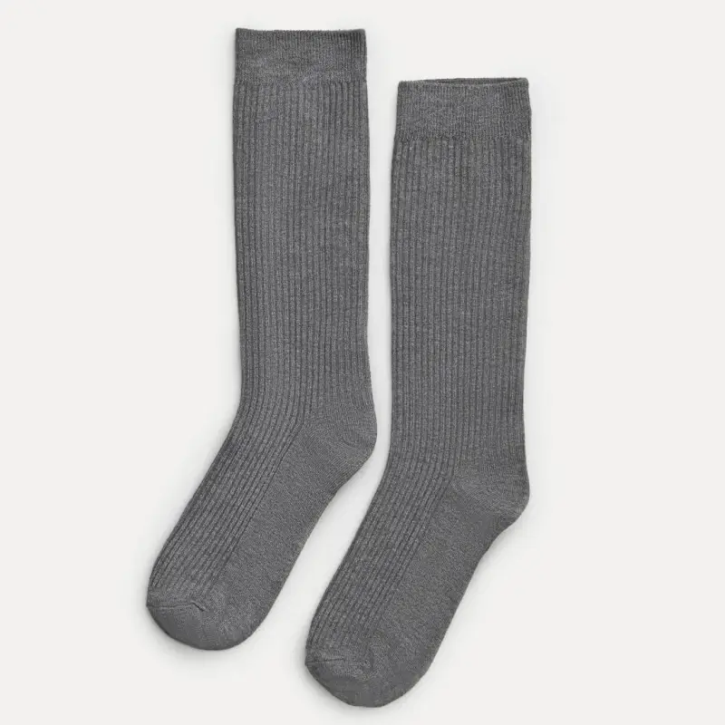 Women's socks, size 36-38, ribbed, bamboo / polyester, grey, Heddy