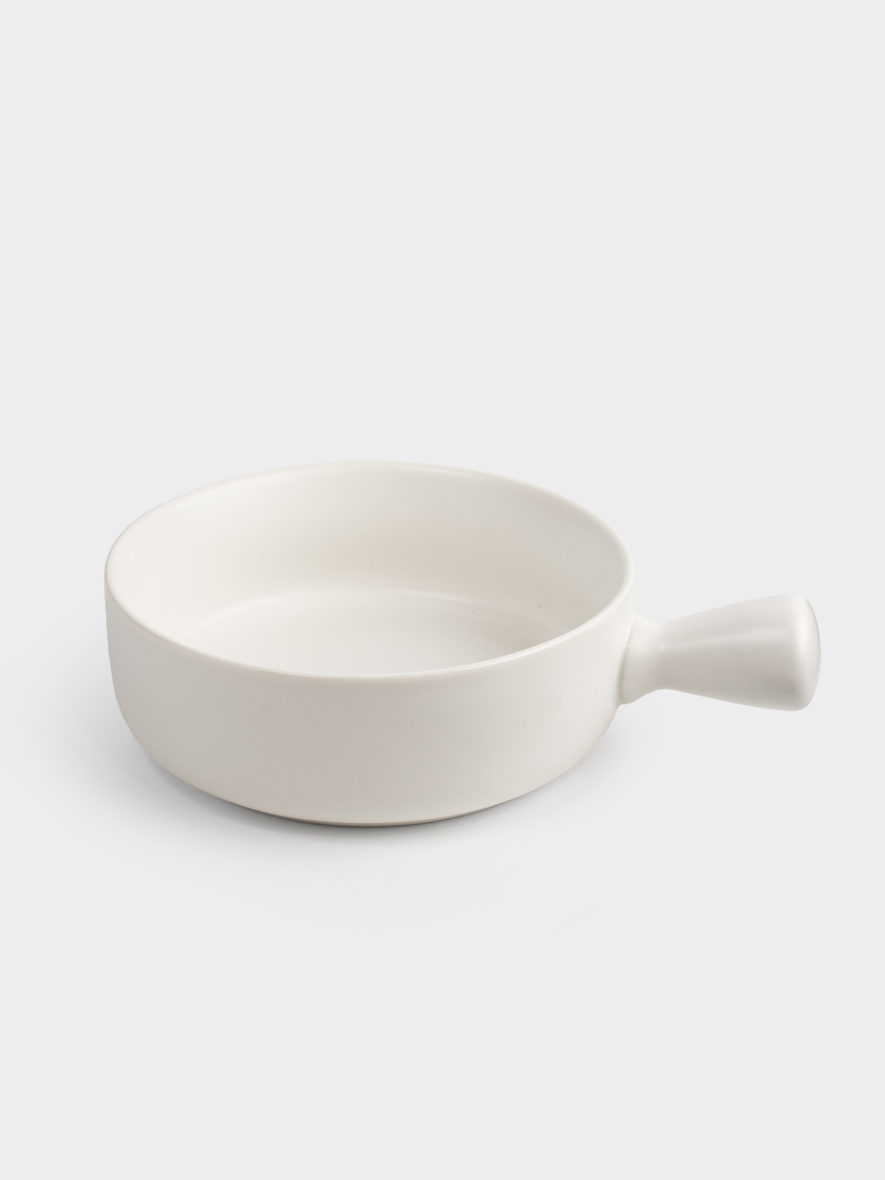 Baking dish, 15 cm, with handle, round, ceramic, white, Light kitchen, image-4