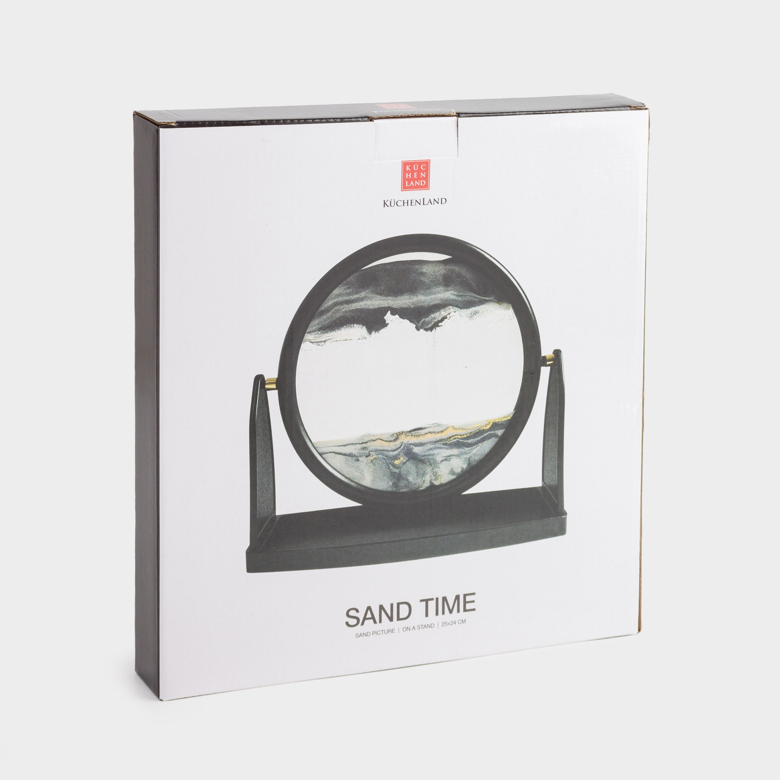 Sand painting, 25x24 cm, on a stand, glass / plastic, Sand time
