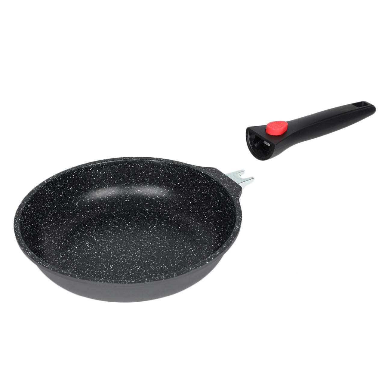 Frying pan, 24 cm, removable handle, coated, aluminum, Solution Red 2