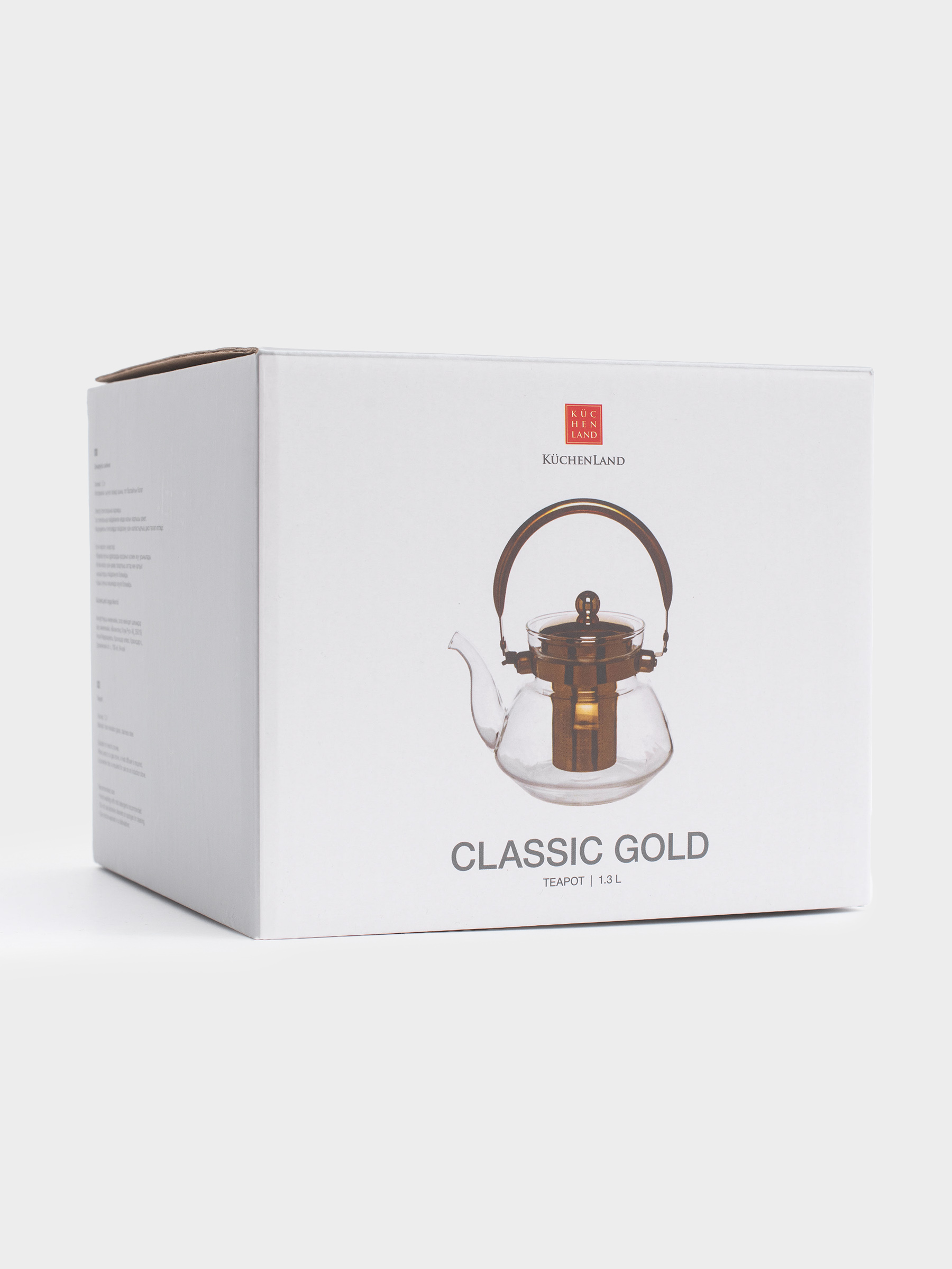 Teapot, 1,3 l, B/steel glass, golden, Classic gold, image-5