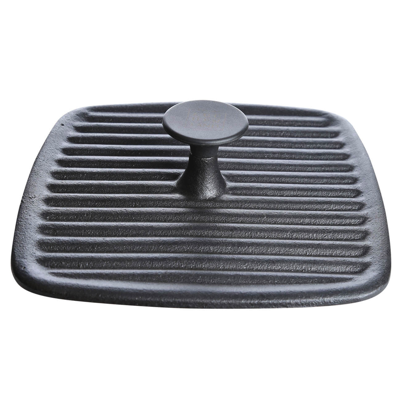 Grill press cover, 23 cm, cast iron, square, Black, Authentic