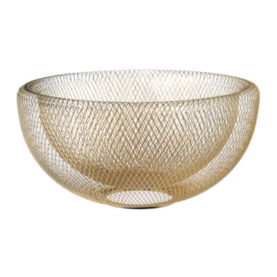 Fruit basket, 30 cm, metal, gold, Mesh, Twist cell ,image-0