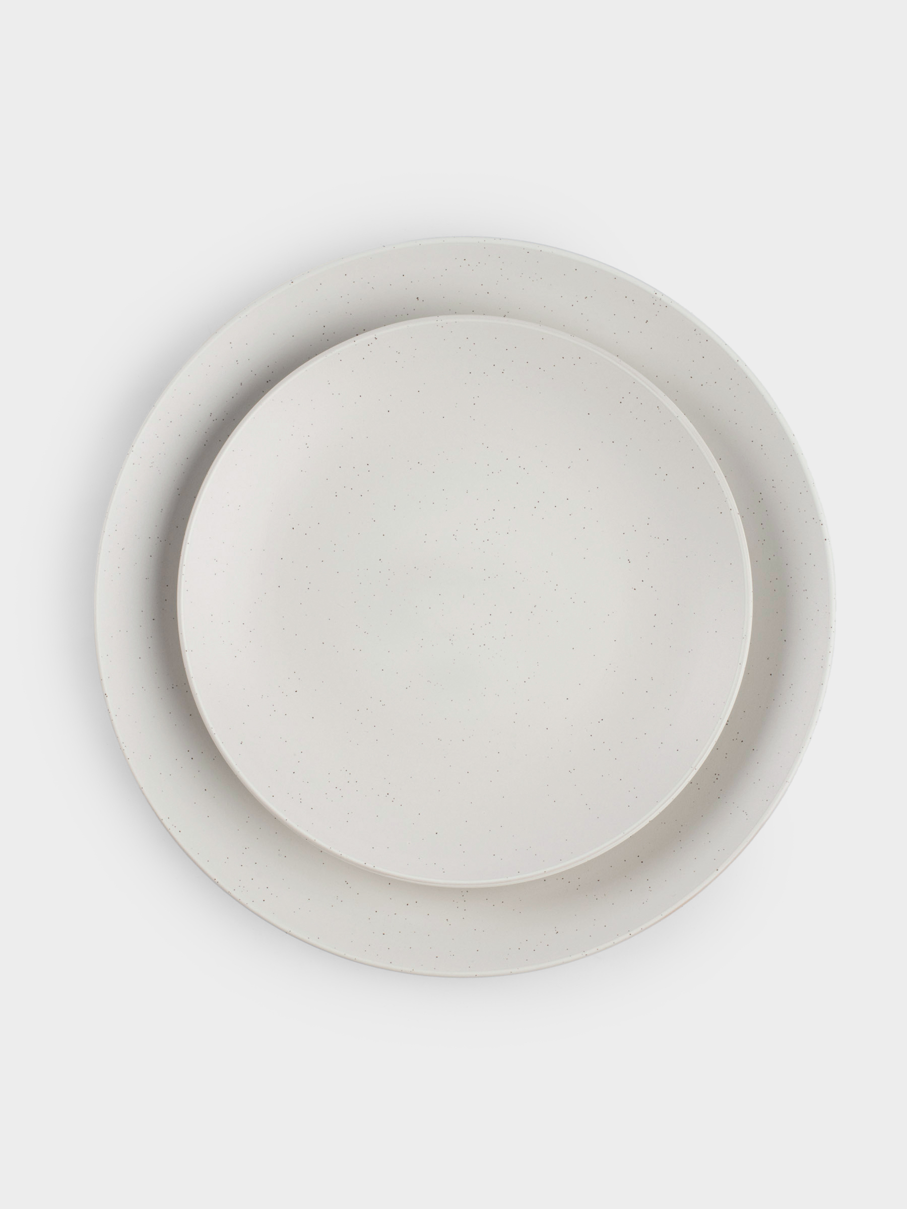 Dining set, 6 pers, 18 pr, ceramic, milk, speckled, Particle, image-3