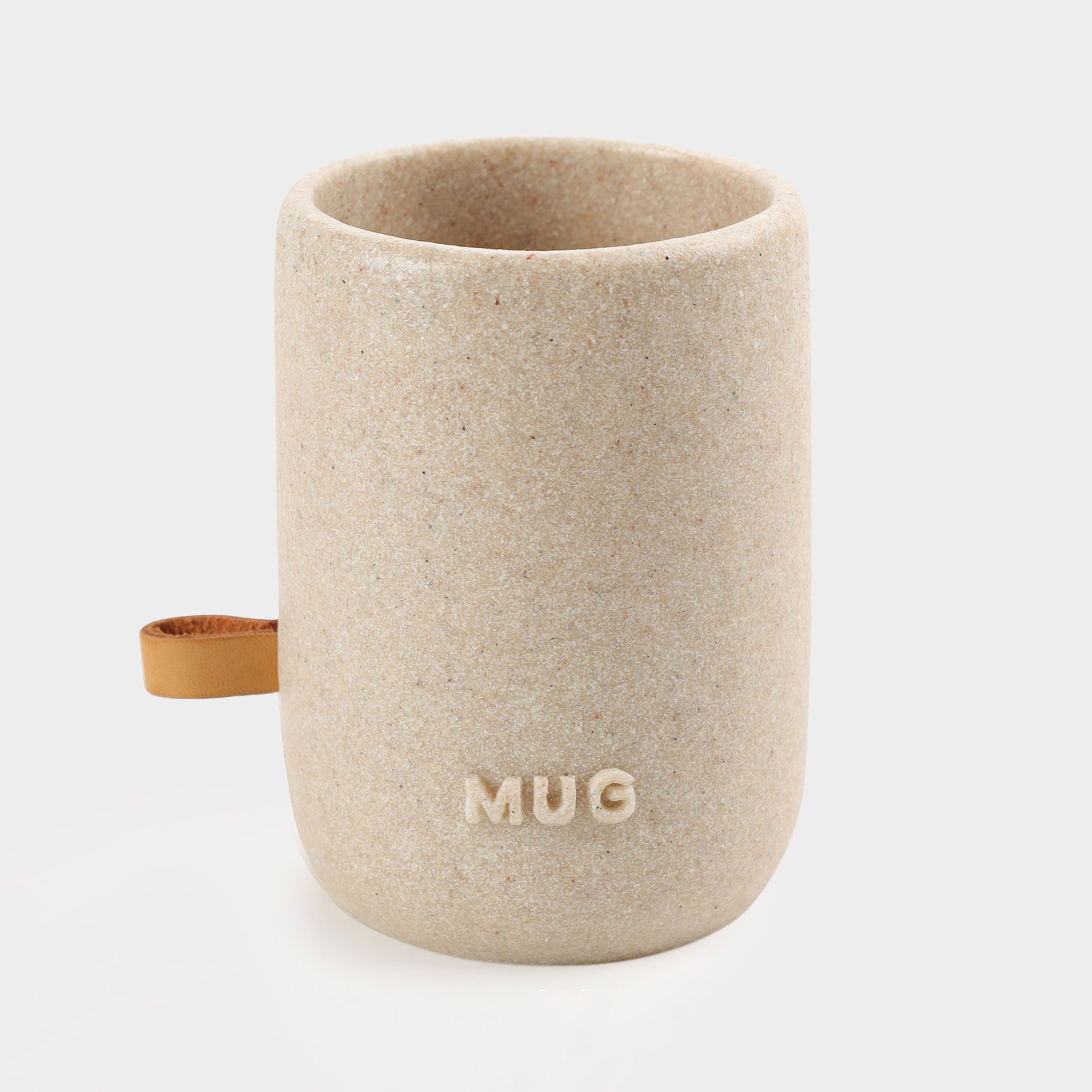 Bathroom glass, 10 cm, polyresin, beige, speckled, Dune, image-0