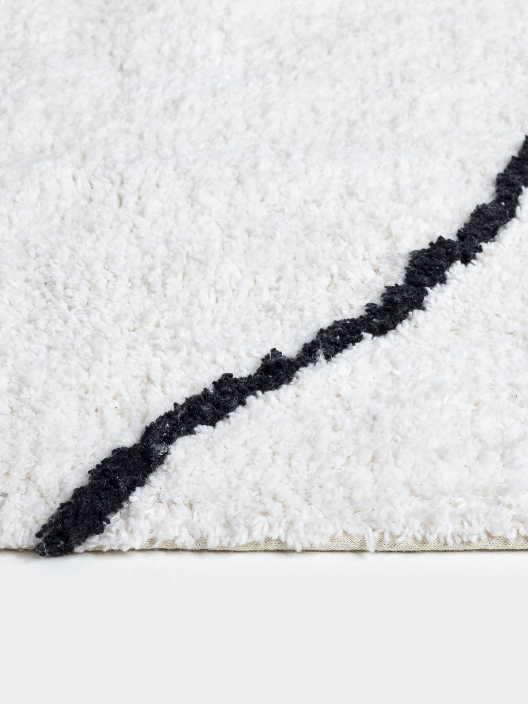 Carpet, 150x210 cm, cotton, milky, Lines, Rhombic, image-3