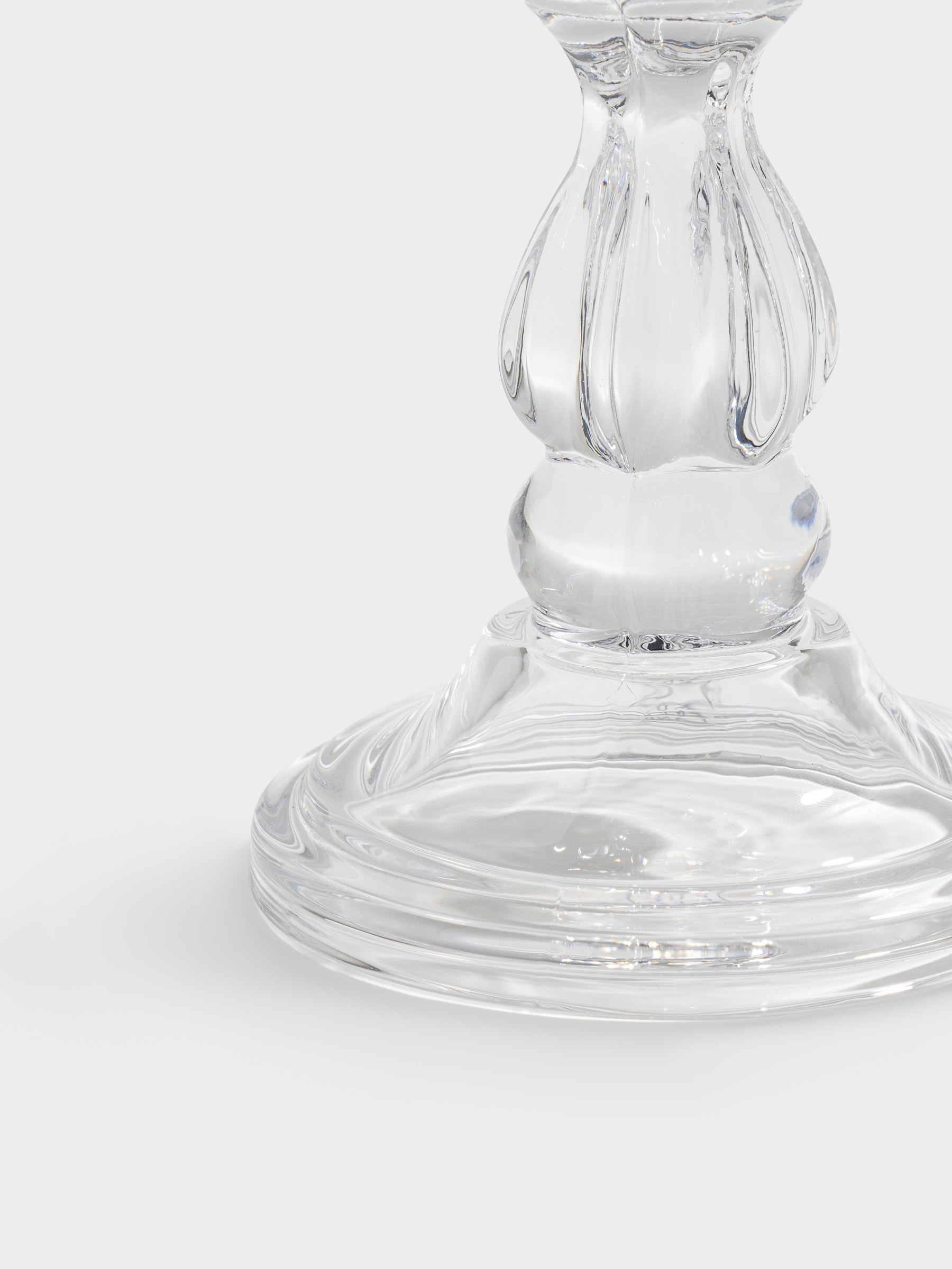 Candlestick, 20 cm, for one candle, on a leg, Glass, Clear, image-3