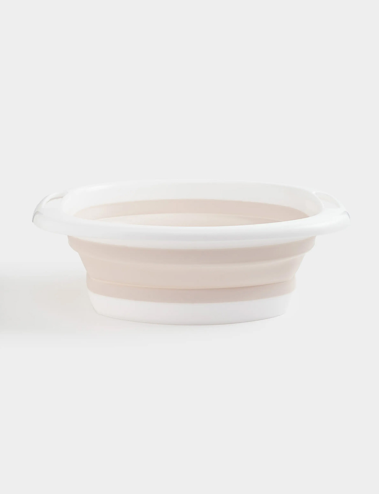 Folding basin, 5 l, ribbed bottom, plastic / rubber, beige-pink, Foldaway, image-0