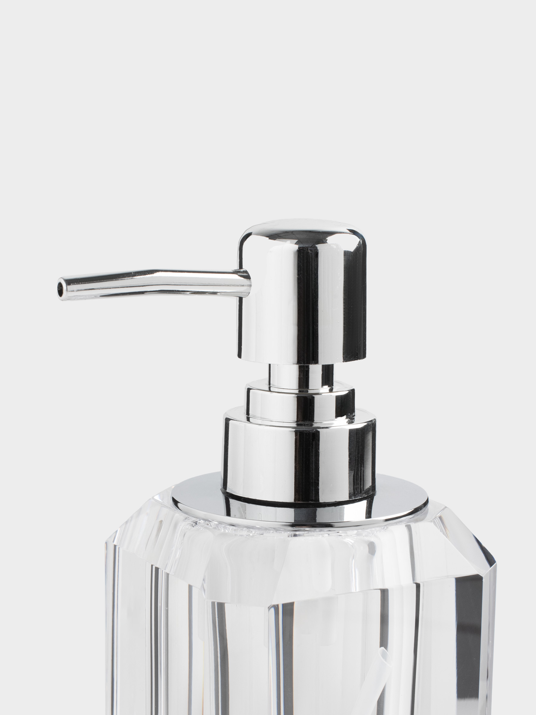 Liquid soap dispenser, 200 ml, Glass / metal, Facets, Shower Crystal Glance, image-5