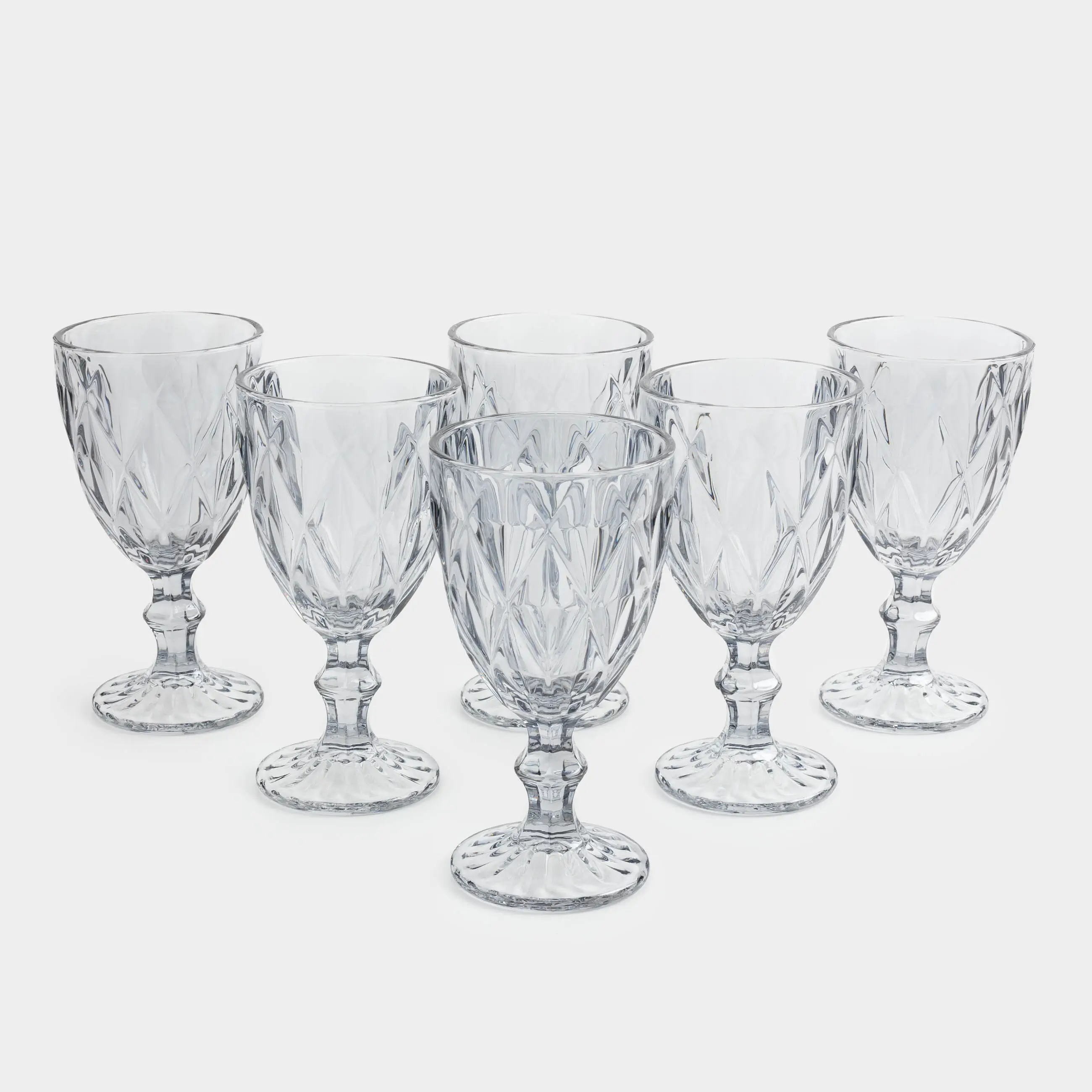 Wine glass, 300 ml, 6 pcs, glass R, grey, Rhomb color